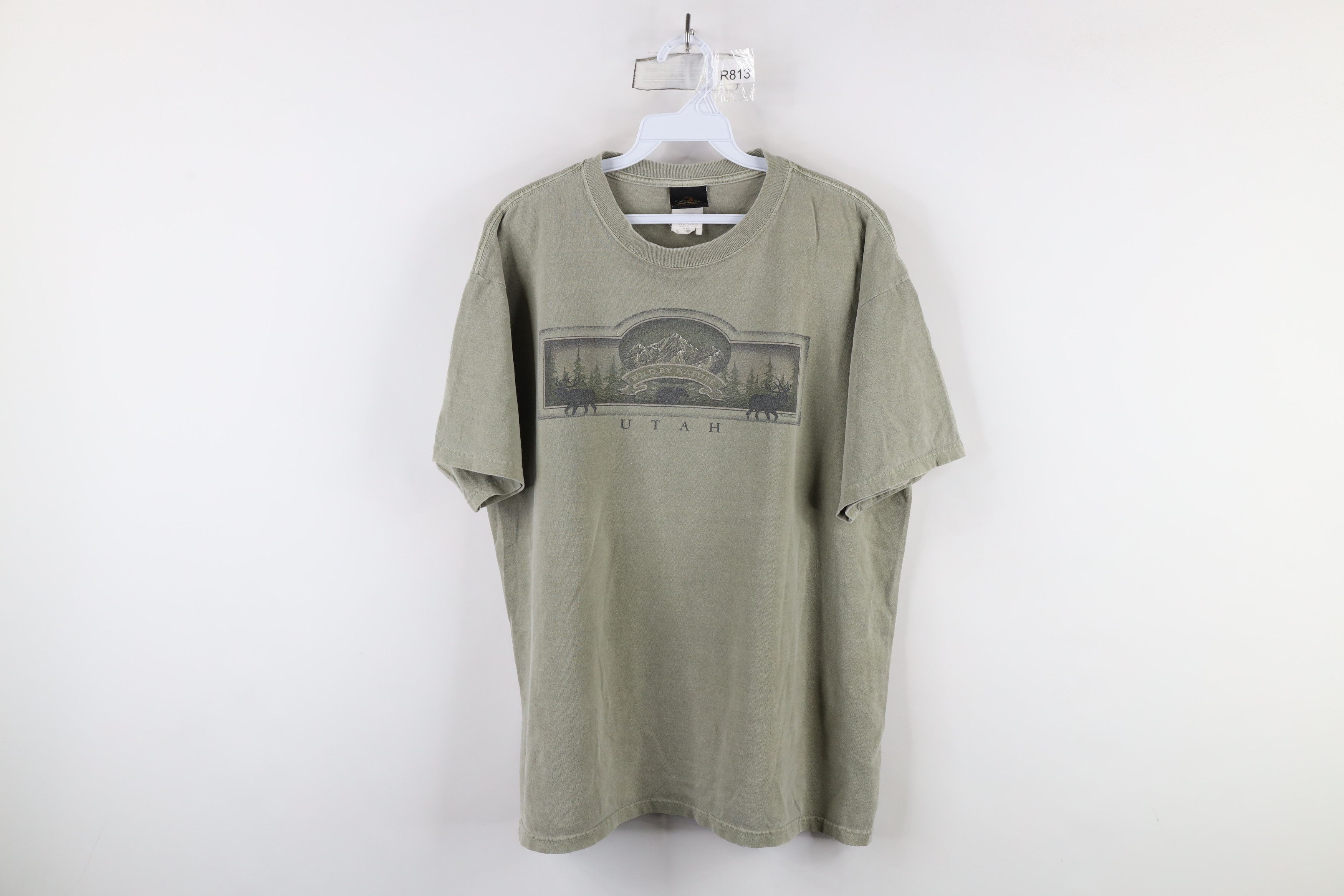 Vintage Vintage 90s Streetwear Utah Wild By Nature T-Shirt Green Size US L / EU 52-54 / 3 - 1 Thumbnail