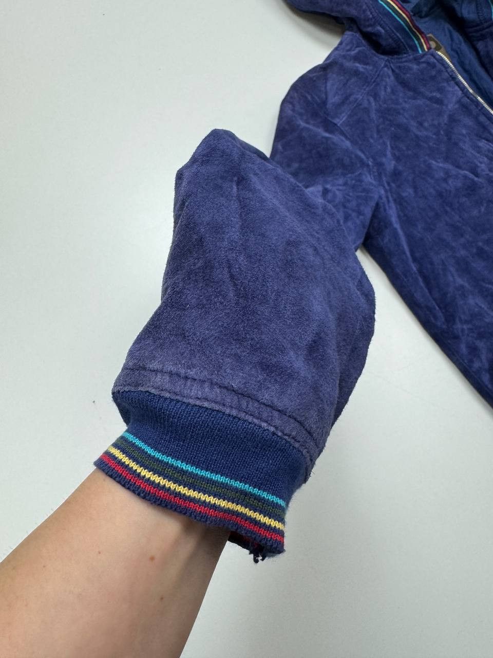 Vera Pelle Vintage Vera Pelle Suede Hooded Jacket Purple Rainbow Trim Size L / US 10 / IT 46 - 6 Thumbnail