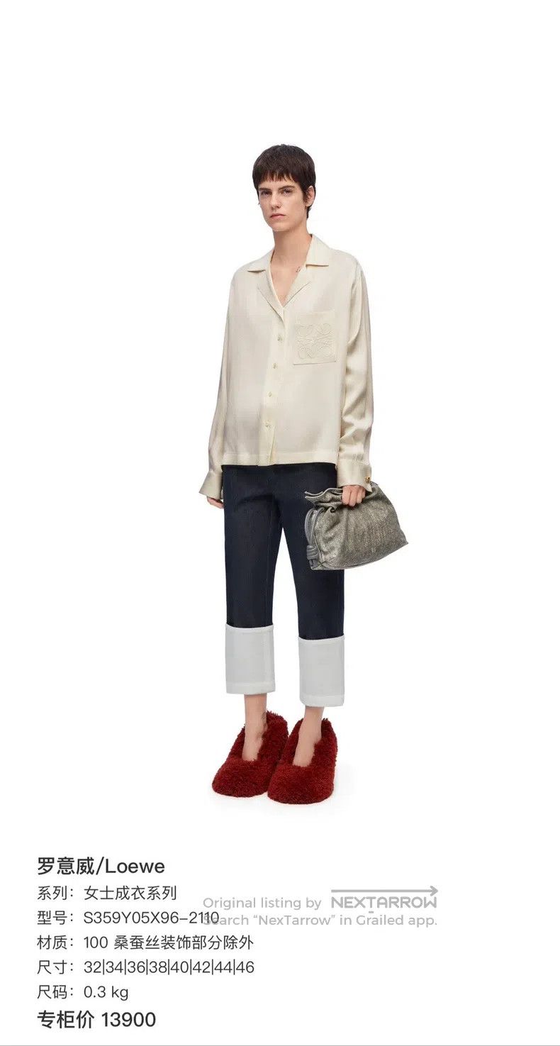 Loewe Loewe Embroidered logo pocket silk shirt Size XS / US 0-2 / IT 36-38 - 8 Thumbnail
