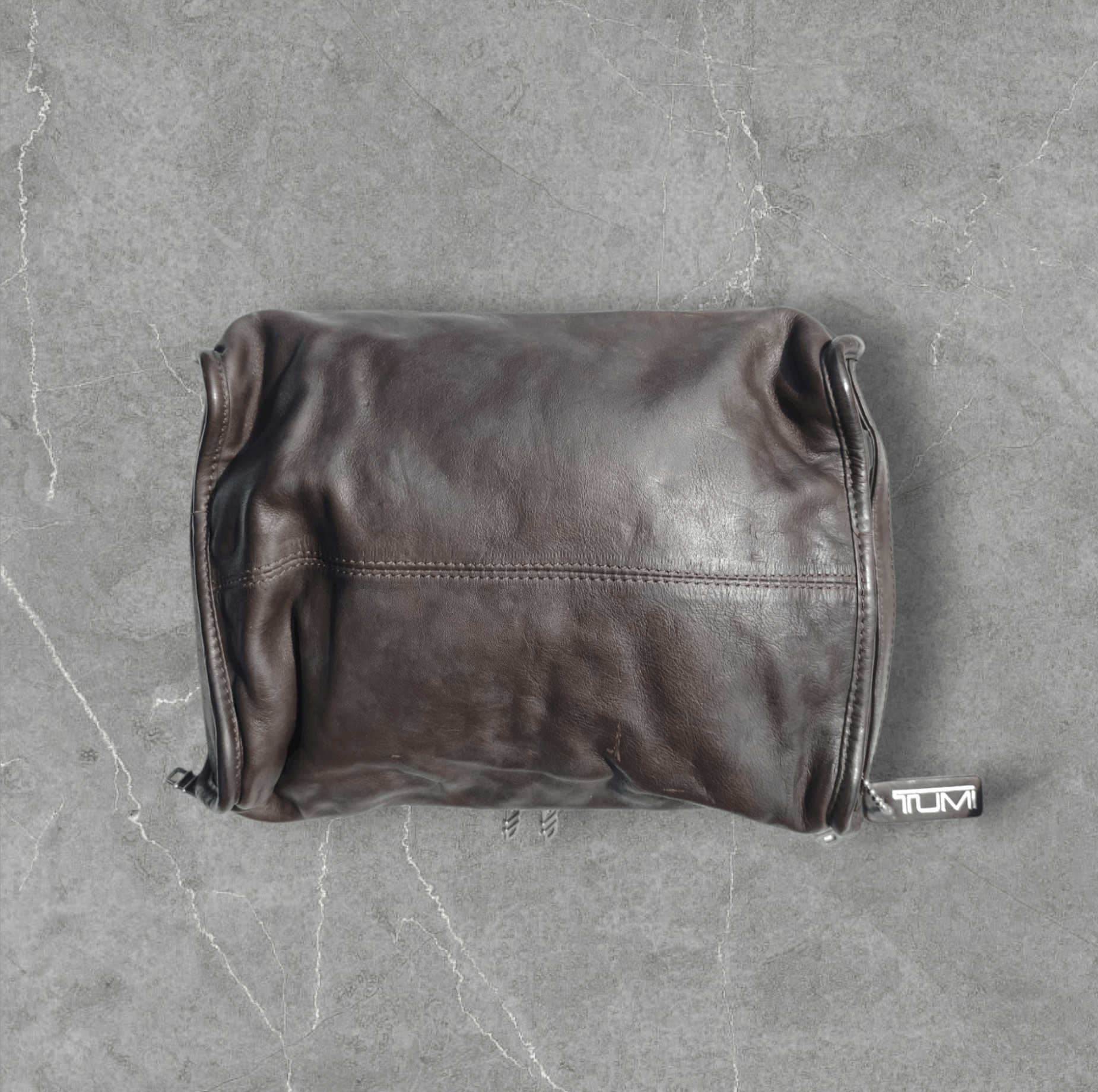 Tumi Tumi - Brown Leather Toiletry Clutch Bag Size ONE SIZE - 2 Thumbnail