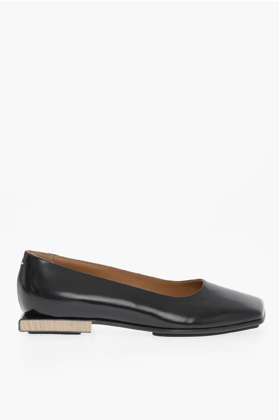 og1mm0724 Patent Leather Ballet Flats in Black
