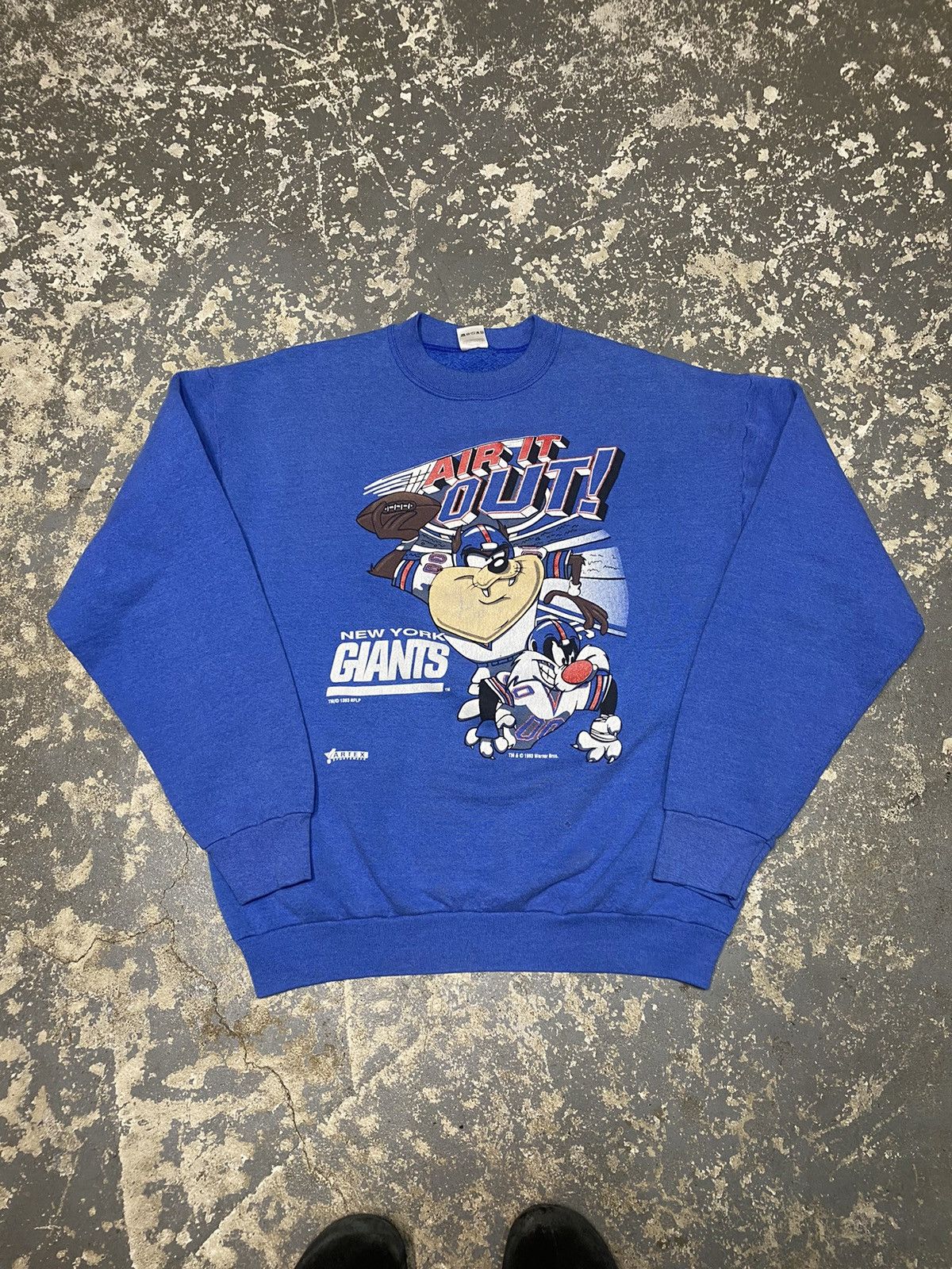 NFL × Vintage × Warner Bros Vintage New York Giants Tasmanian Devil NFL Crewneck Hoodie Size US XL / EU 56 / 4 - 11 Thumbnail