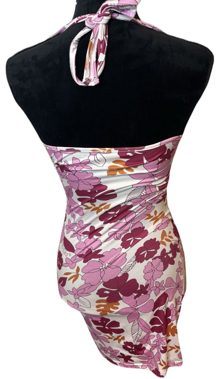 Shein (SHEIN) Floral Fitted Halter Dress: Size XS Size XS / US 0-2 / IT 36-38 - 2 Thumbnail