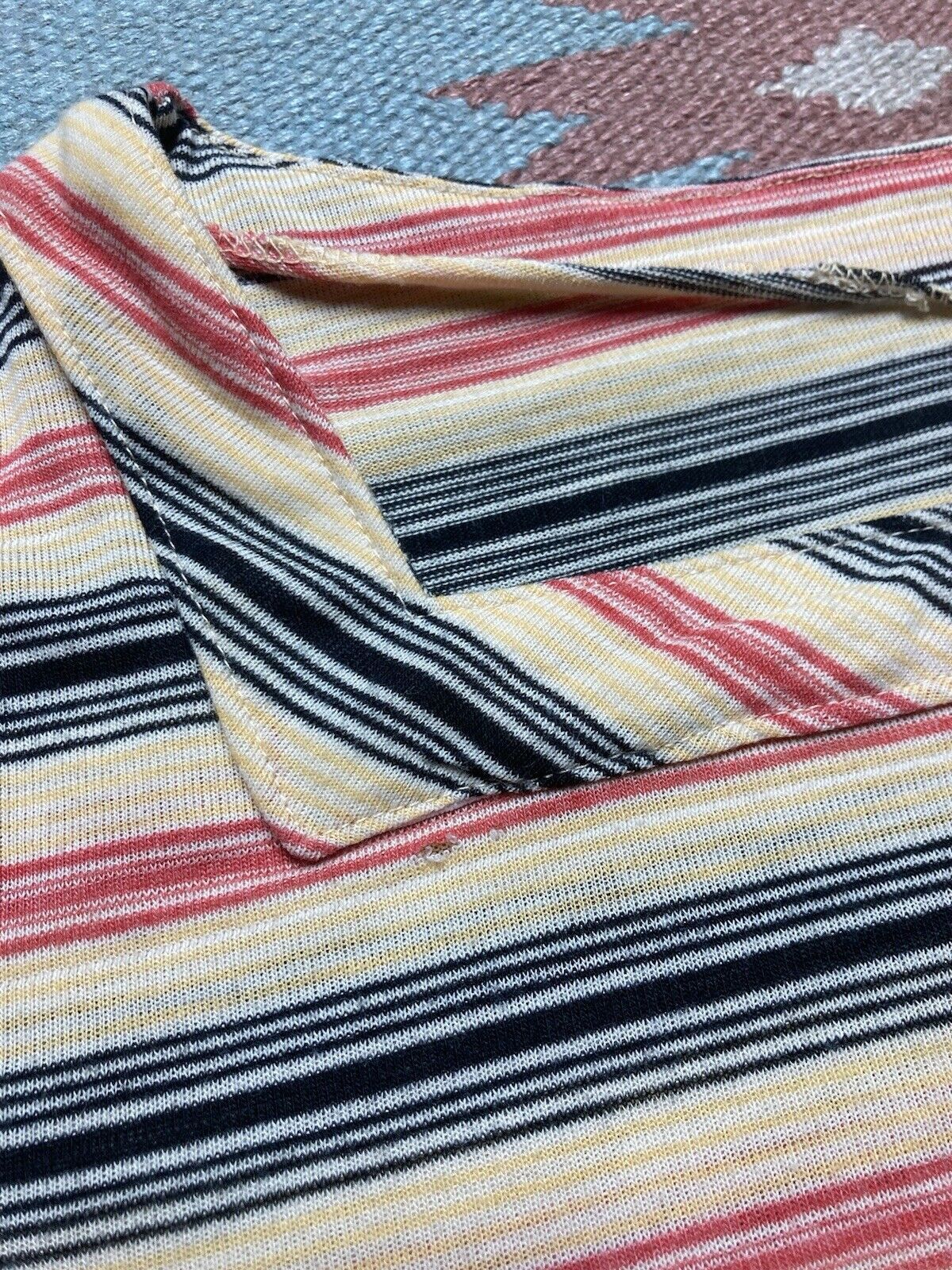 Vintage VTG 70s striped t shirt thin soft worn wide neck women’s L Size L / US 10 / IT 46 - 4 Thumbnail