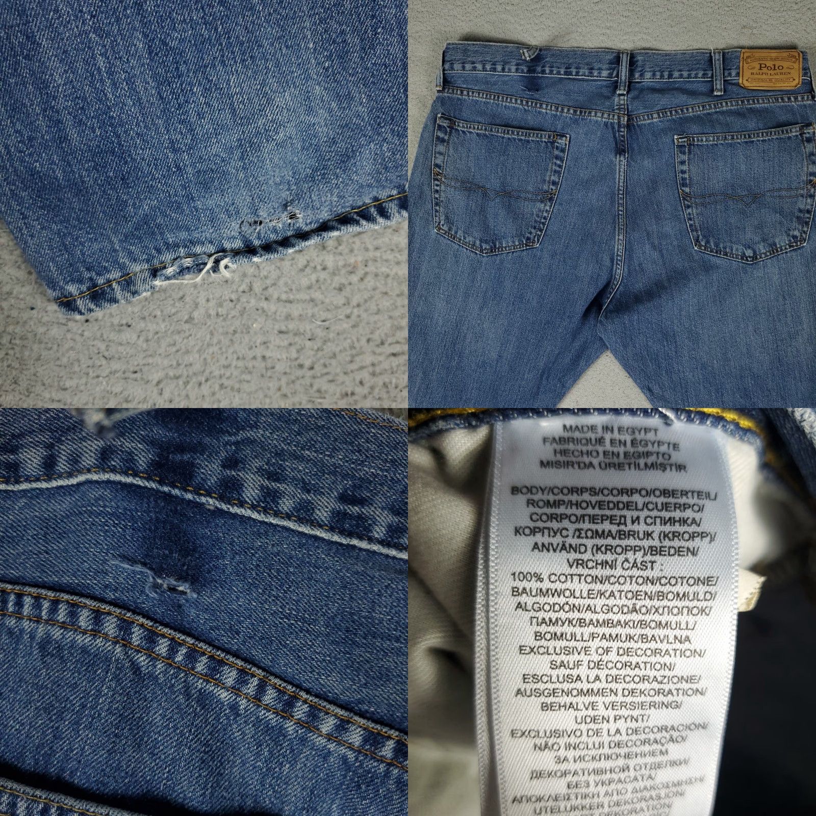 Polo Ralph Lauren Ralph Lauren Jeans Mens 38x32 Blue Classic Fit Denim Pants Distressed 5-Pocket Polo Regular Straight Decade Sports Outdoor Jeans Mens Size US 38 / EU 54 - 8 Thumbnail