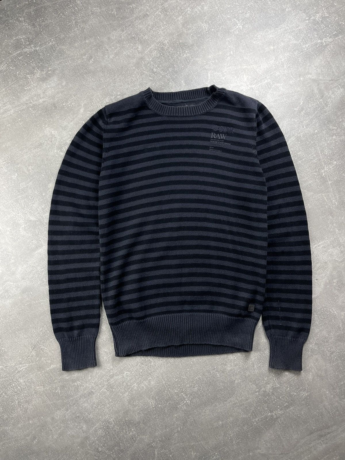 G-Star G Star RAW Vintage Striped Y2K Knit Sweater Black Gray Size US L / EU 52-54 / 3 - 2 Thumbnail