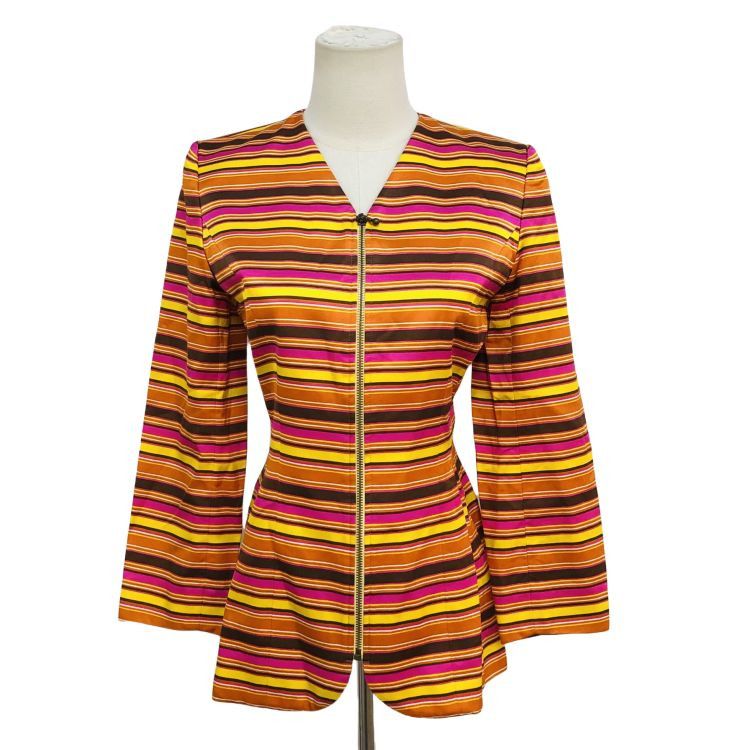 Saint Laurent Paris Saint Laurent Striped Zip Jacket Size 36 Size XS / US 0-2 / IT 36-38 - 1 Thumbnail