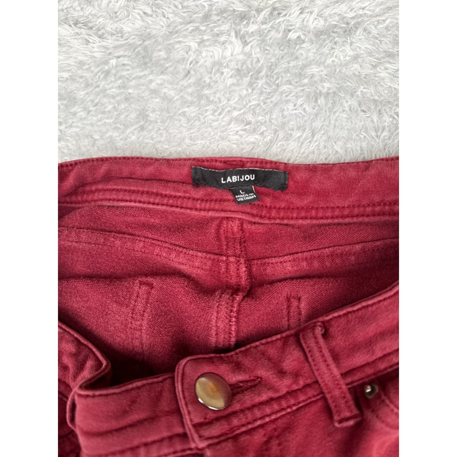 Vintage Labijou Women's Slim Fit Skinny Jeans Red Cotton Blend Stretch 26x30 Mid Rise Modern Design Size 36" / US 14 / IT 50 - 6 Thumbnail