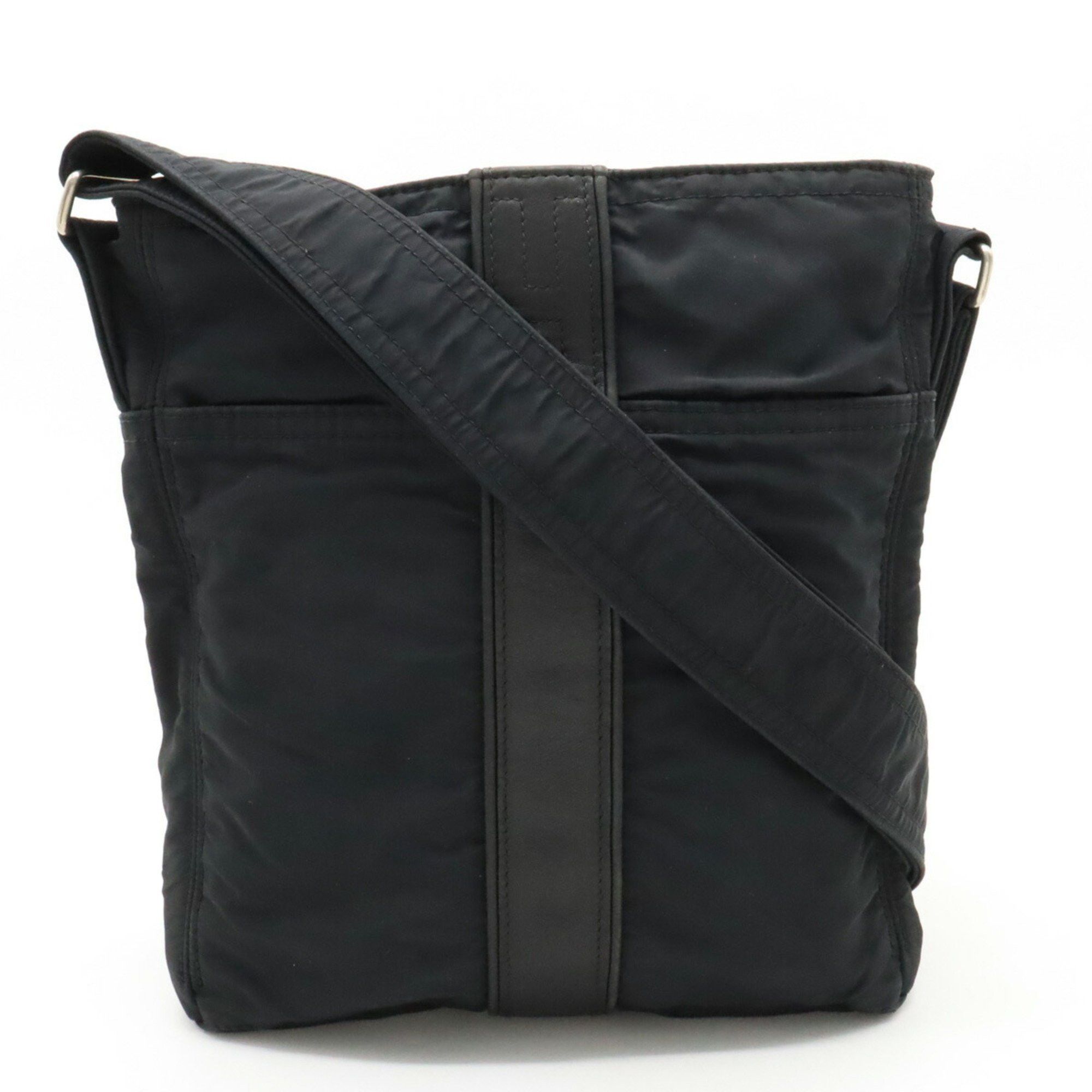 image of Hermes Acapulco Bandouliere Mm Shoulder Bag Pochette Nylon Leather Black, Women's