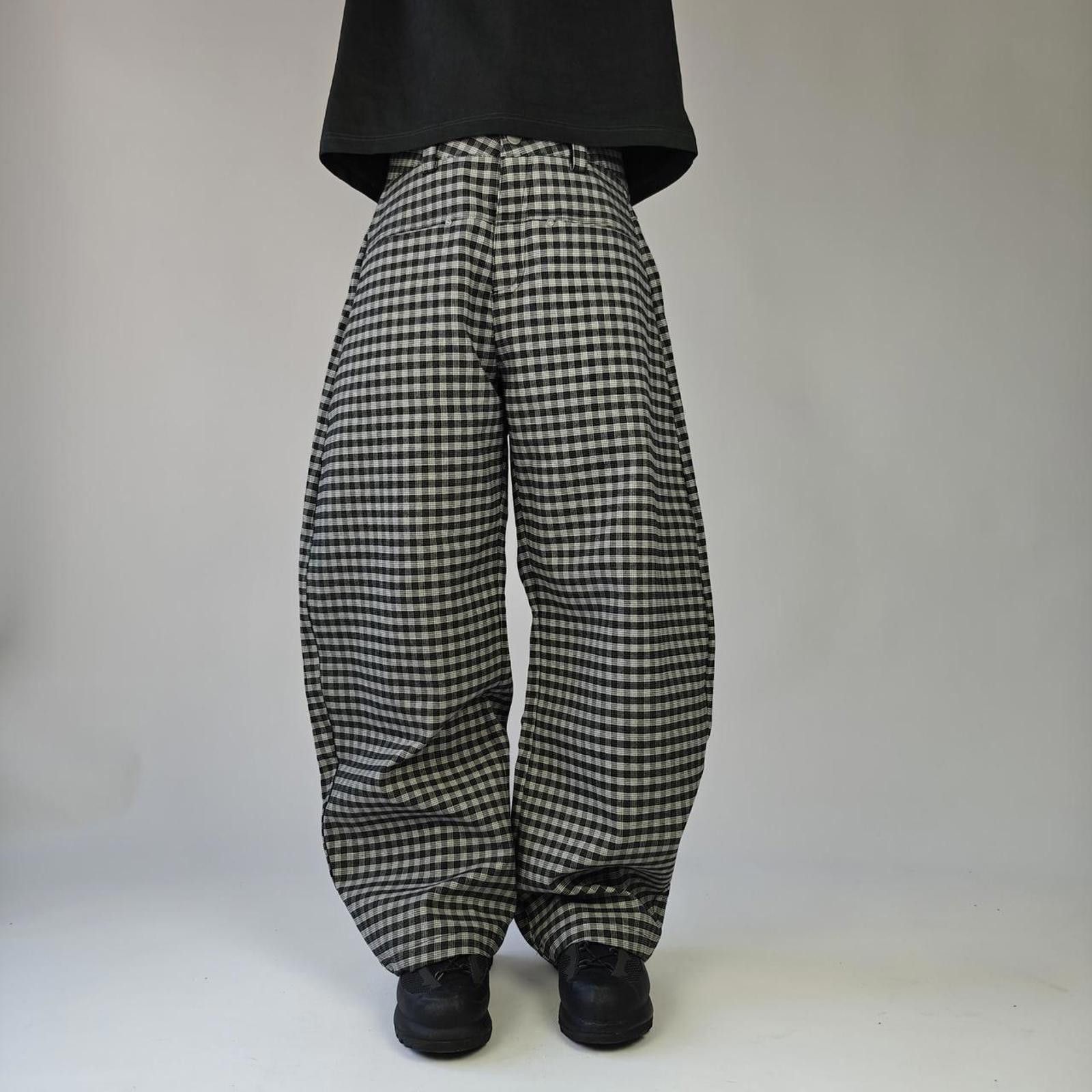 Other Chequered Curved Ultra Wide Trousers Size US 33 - 1 Thumbnail