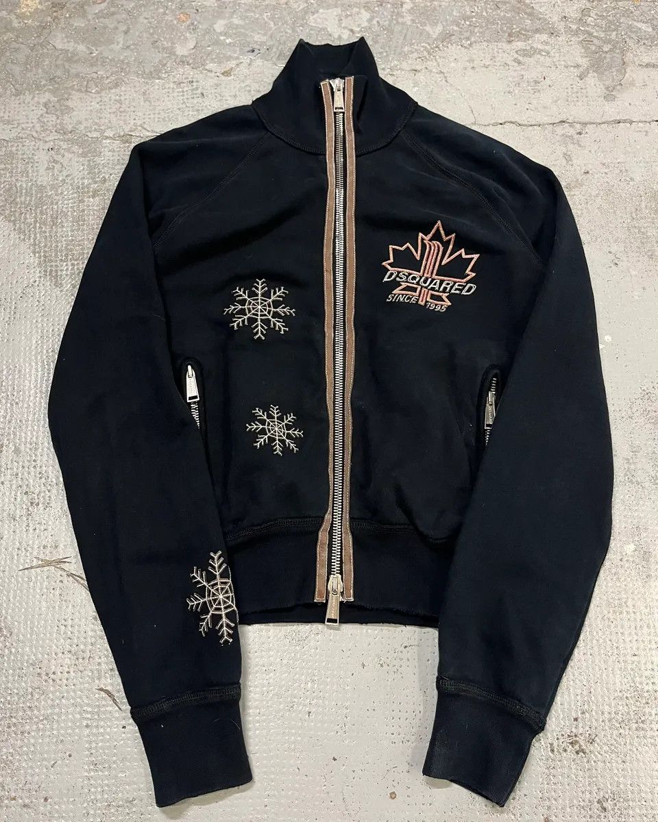 Dsquared2 2000s Dsquared2 Black Flakes Patches Zip-up Sweater Size US M / EU 48-50 / 2 - 1 Thumbnail