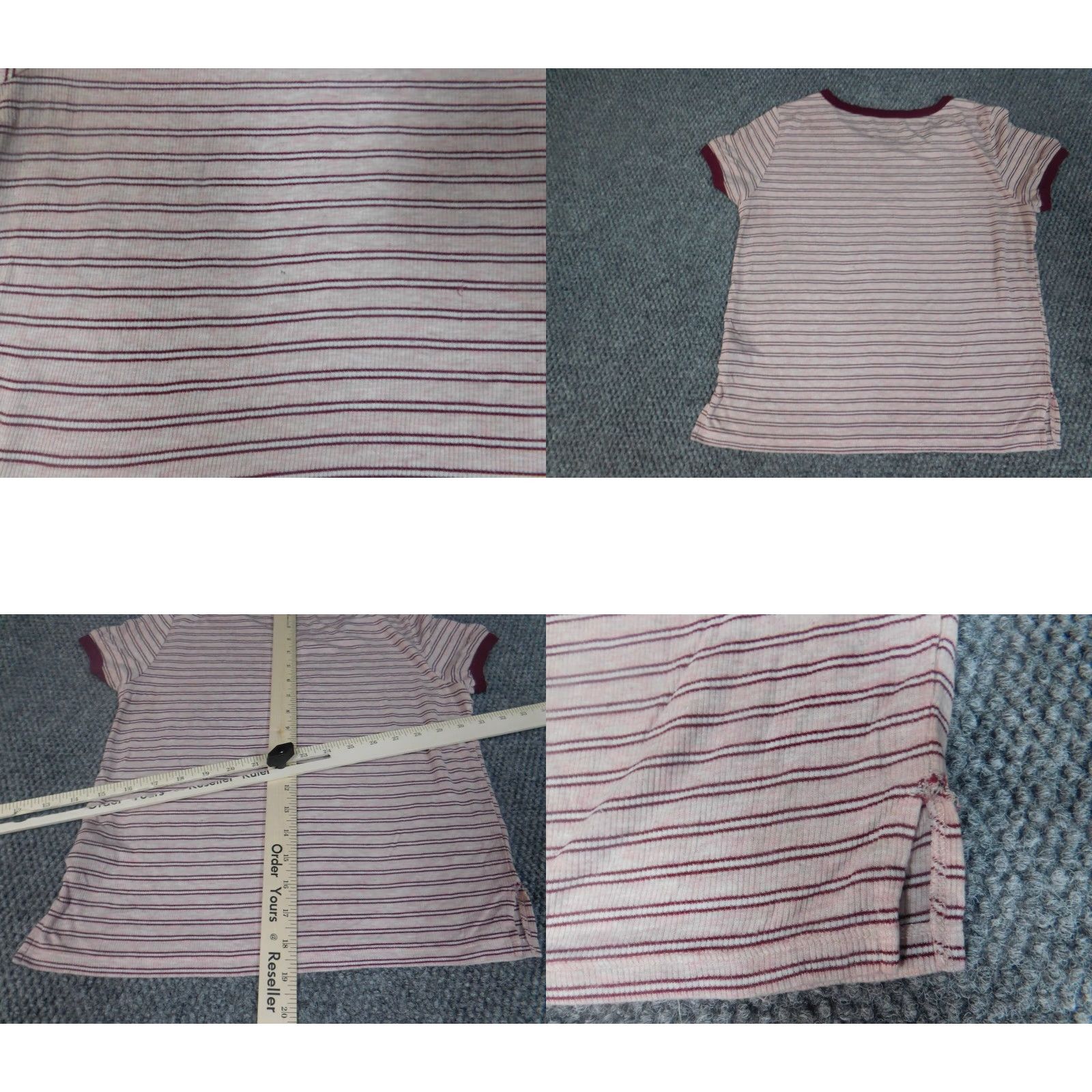 American Eagle Outfitters American Eagle Outfitters Blouse Women Small pink Knit Striped Raglan Sleeve Crew Neck Pullover Short Sleeve Basic Casual Size S / US 4 / IT 40 - 8 Thumbnail