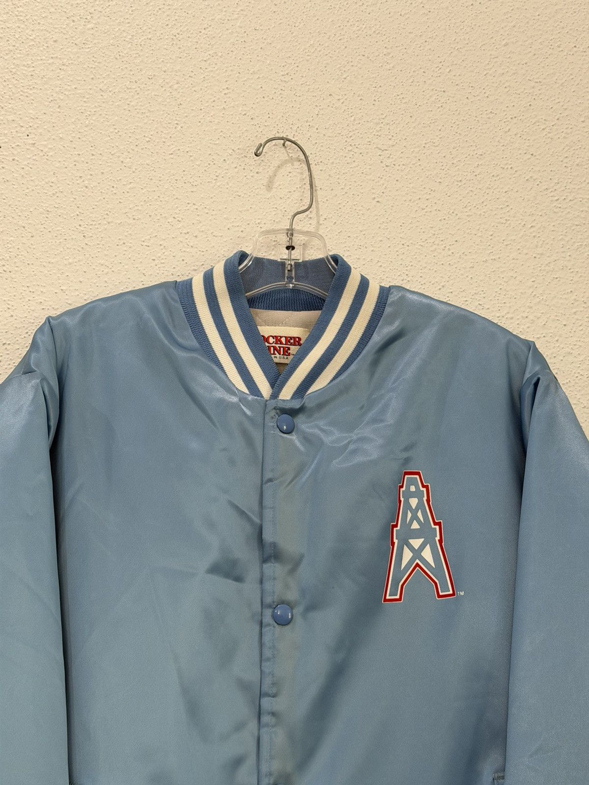 NFL Vintage 80s Houston Oilers Satin Bomber Jacket Locker Line L Size US L / EU 52-54 / 3 - 5 Thumbnail