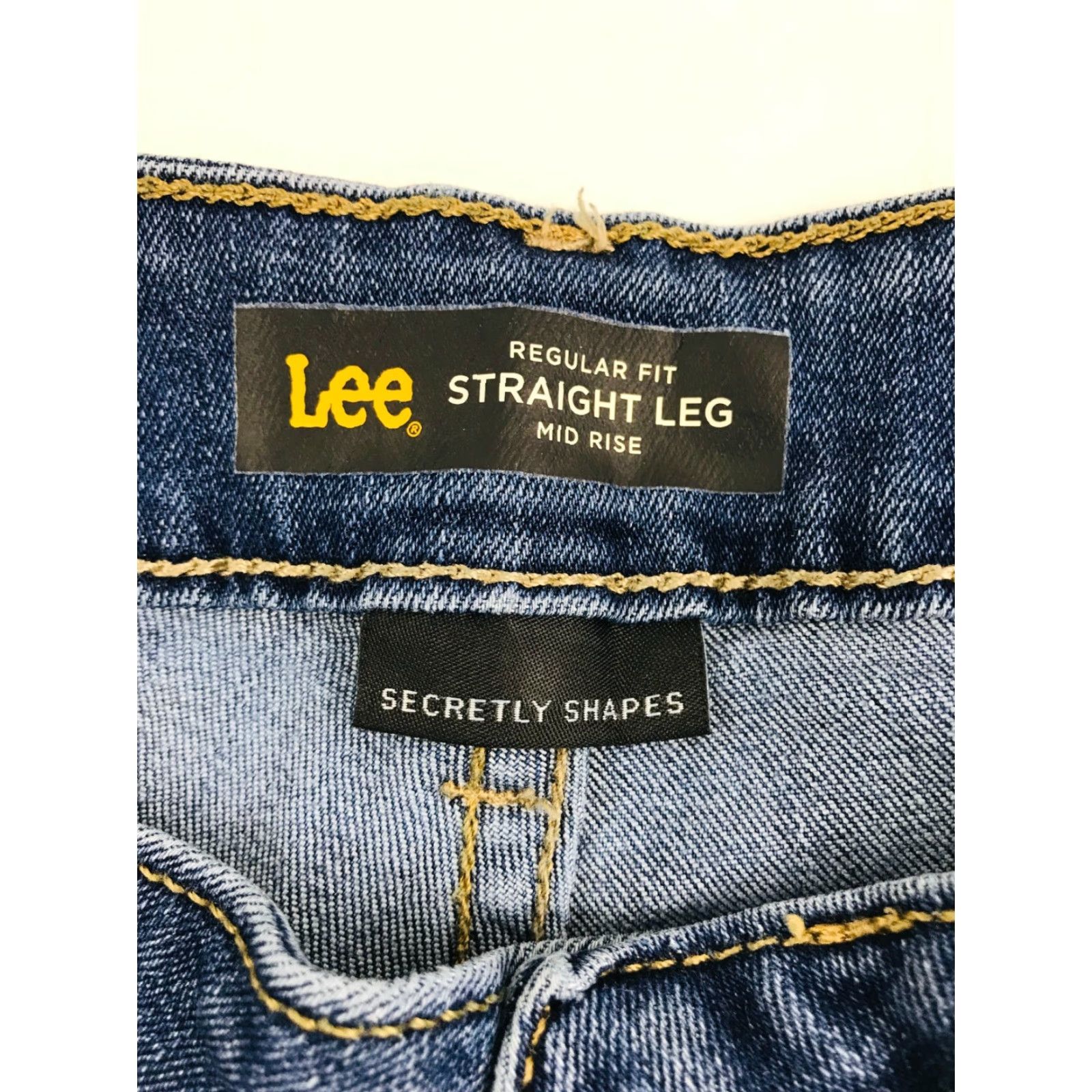 Lee Lee Jeans Women's Size 34 Blue Secretly Shape Regular Fit Straight Leg Mid Rise Jeans Size 24" / US 00 / IT 34 - 6 Thumbnail