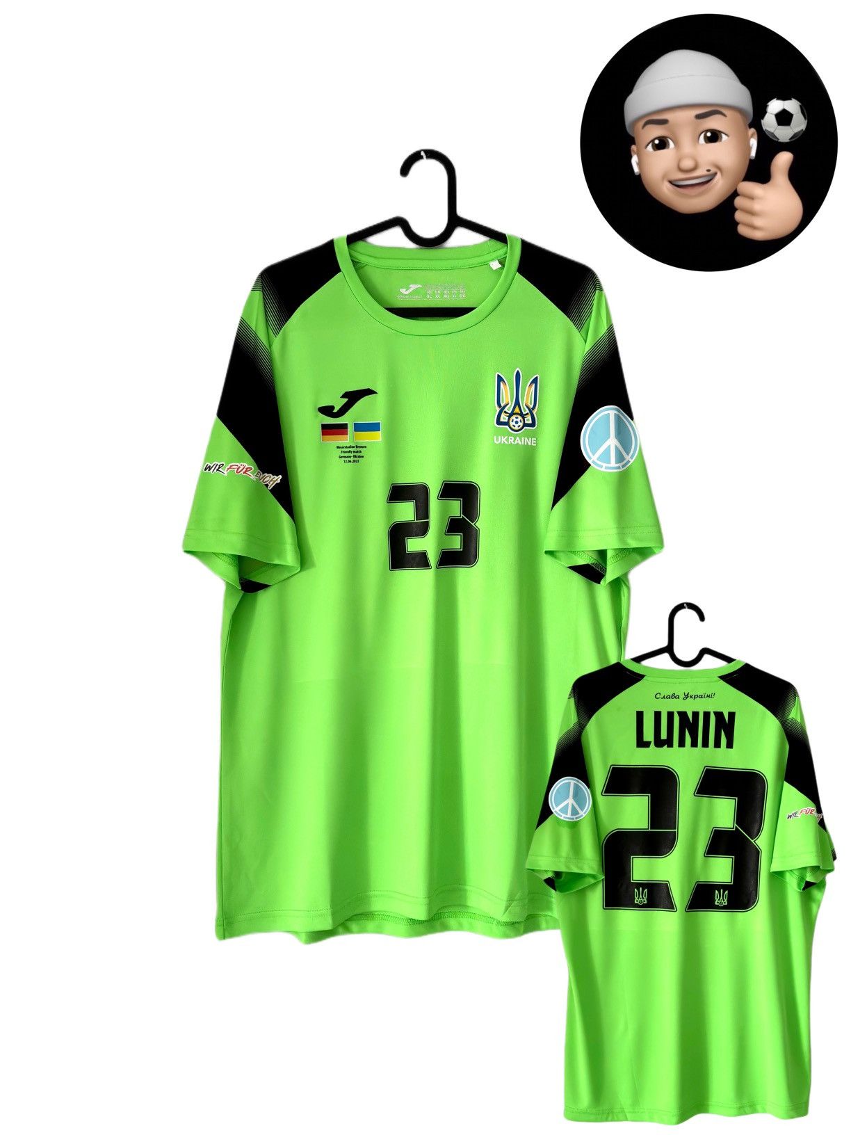 Joma 2023 2024 GAME ISSUE Ukraine National Lunin Soccer Jersey XL Size US XL / EU 56 / 4 - 1 Thumbnail