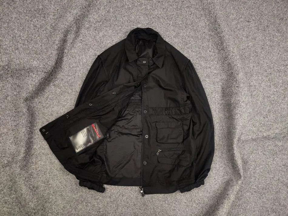 Rare Prada AW07 Black Label Nylon Cargo Zip Pocket Jacket