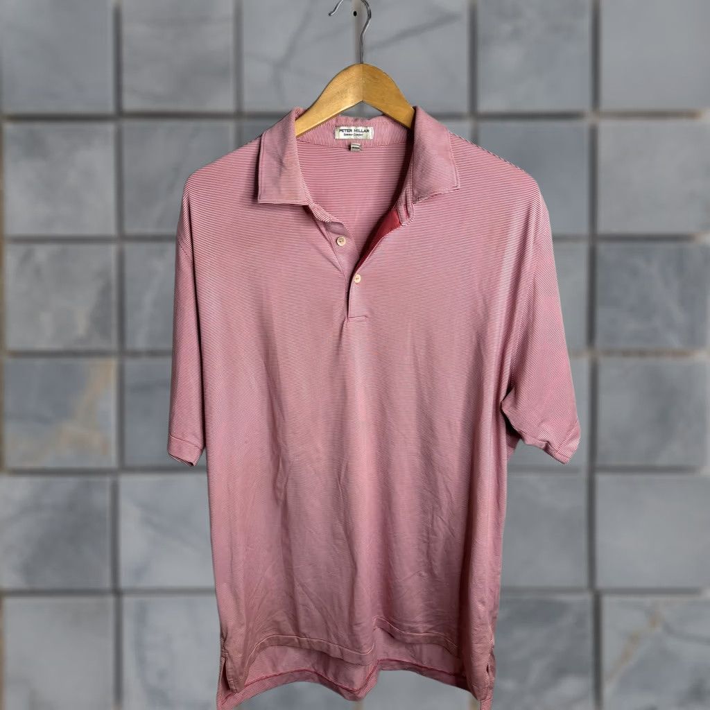 Peter Millar Peter Millar Polo Shirt Mens Large Pink Striped Summer Comfort Golf Size US L / EU 52-54 / 3 - 1 Thumbnail