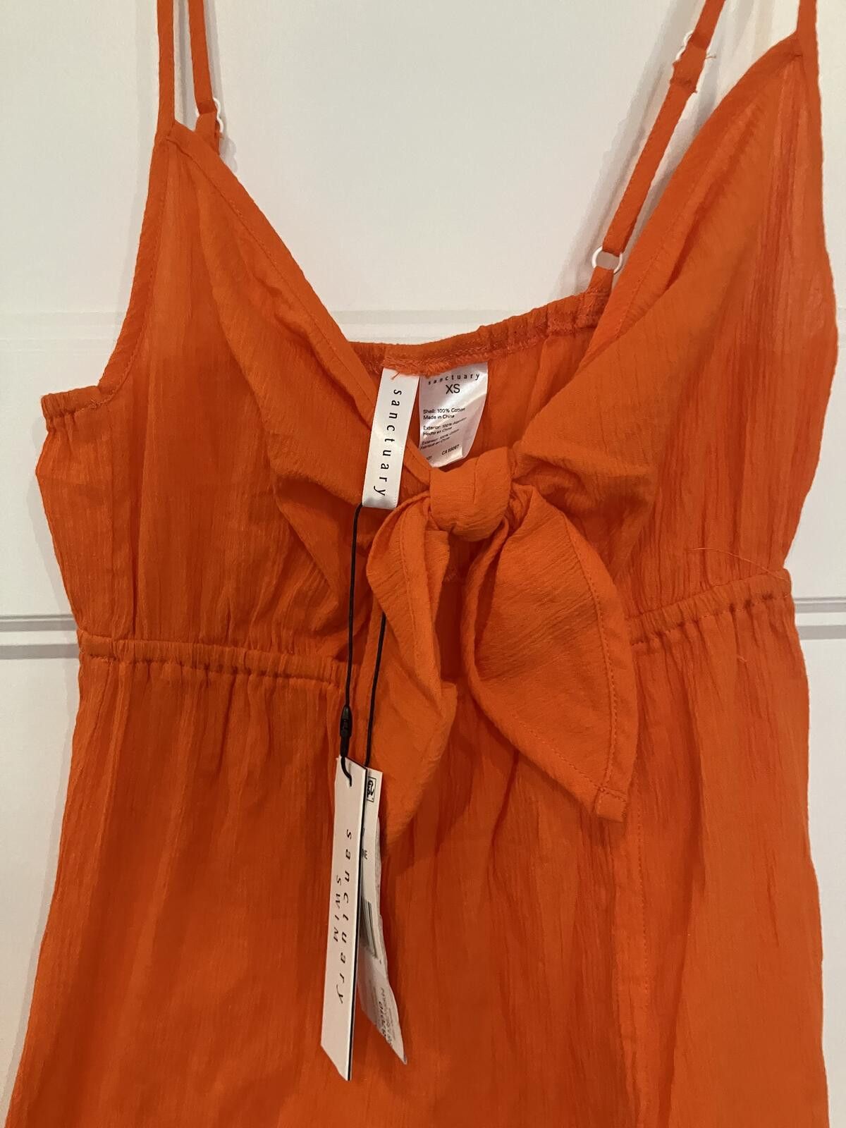 Other NWT Sanctuary Orange Sleeveless Midi Dress with Front Tie Size ONE SIZE - 5 Thumbnail