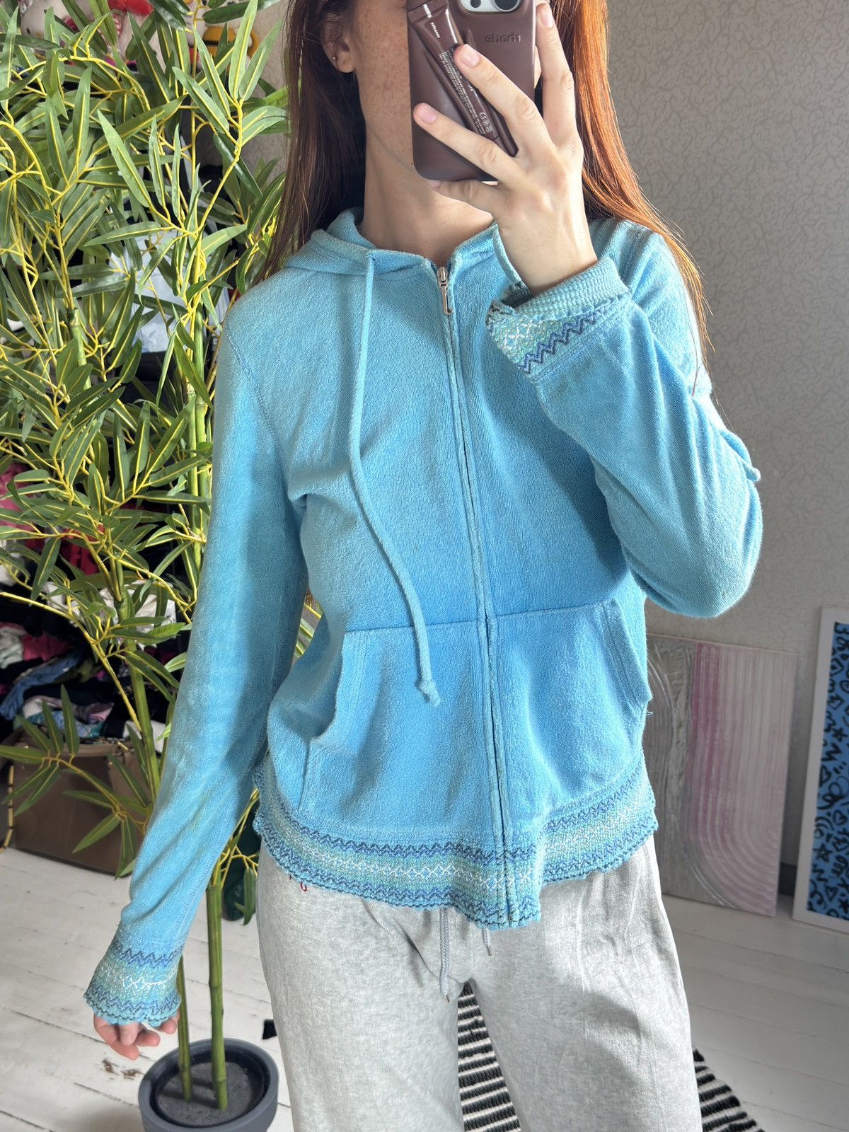 Juicy Couture VINTAGE VELOUR JUICY COUTURE 2000s ZIP UP HOODIE Size L / US 10 / IT 46 - 1 Thumbnail