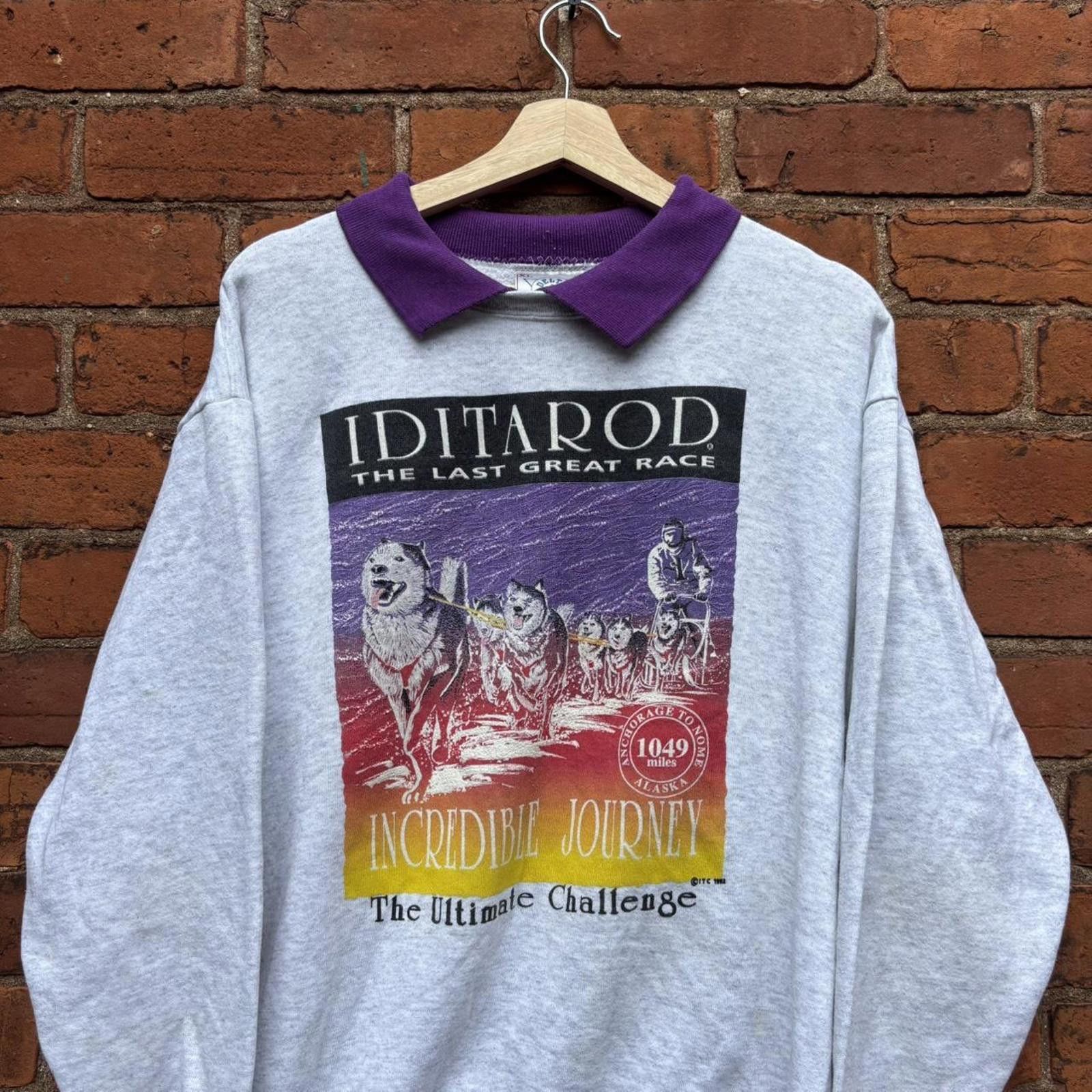 Delta Vintage Iditarod collared crewneck sweatshirt 90s L/XL Size US XL / EU 56 / 4 - 3 Thumbnail