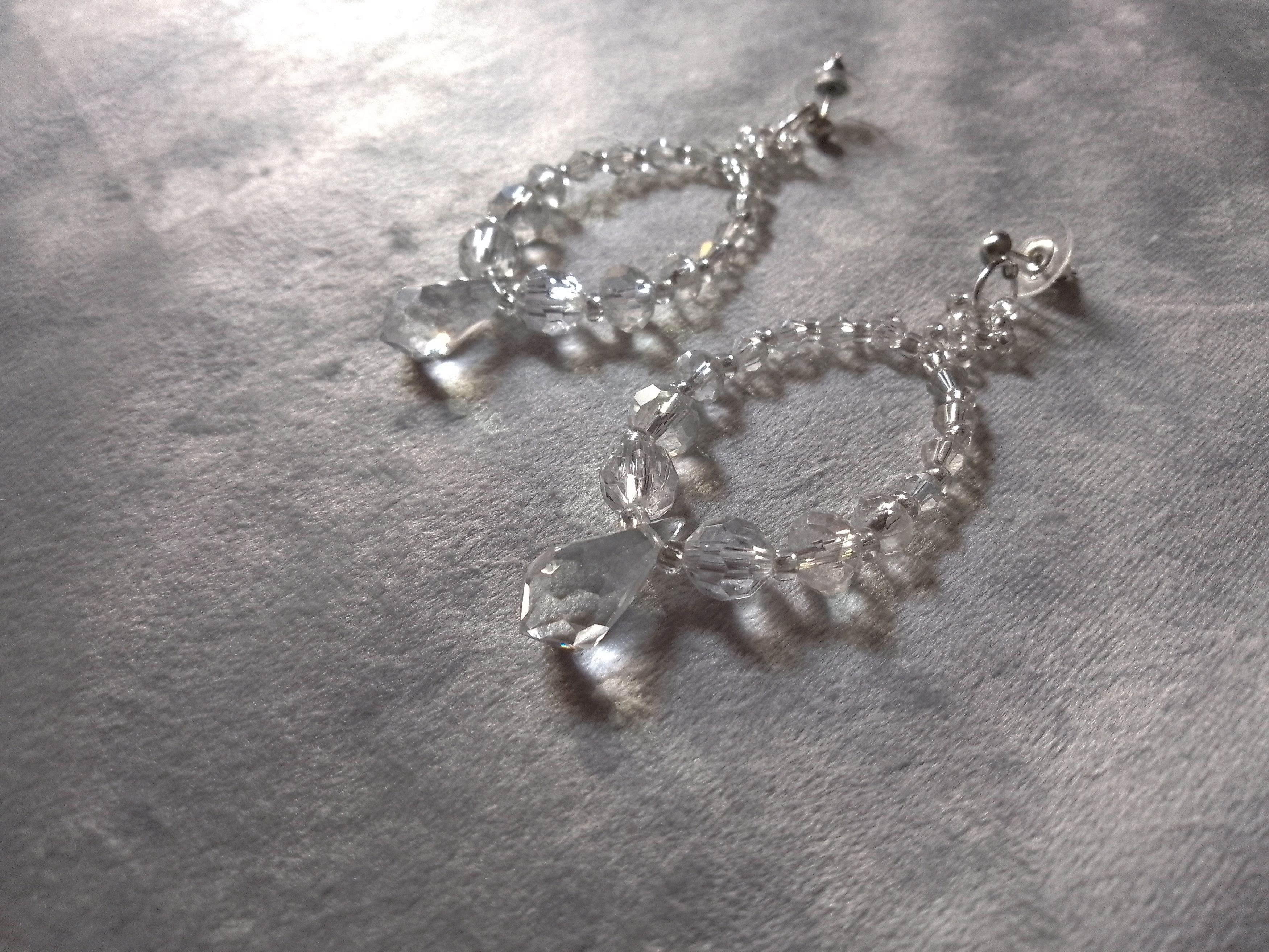 Handmade Earrings Fine Crystal Elegant Wedding Teardrop by Swarovski Size ONE SIZE - 2 Thumbnail