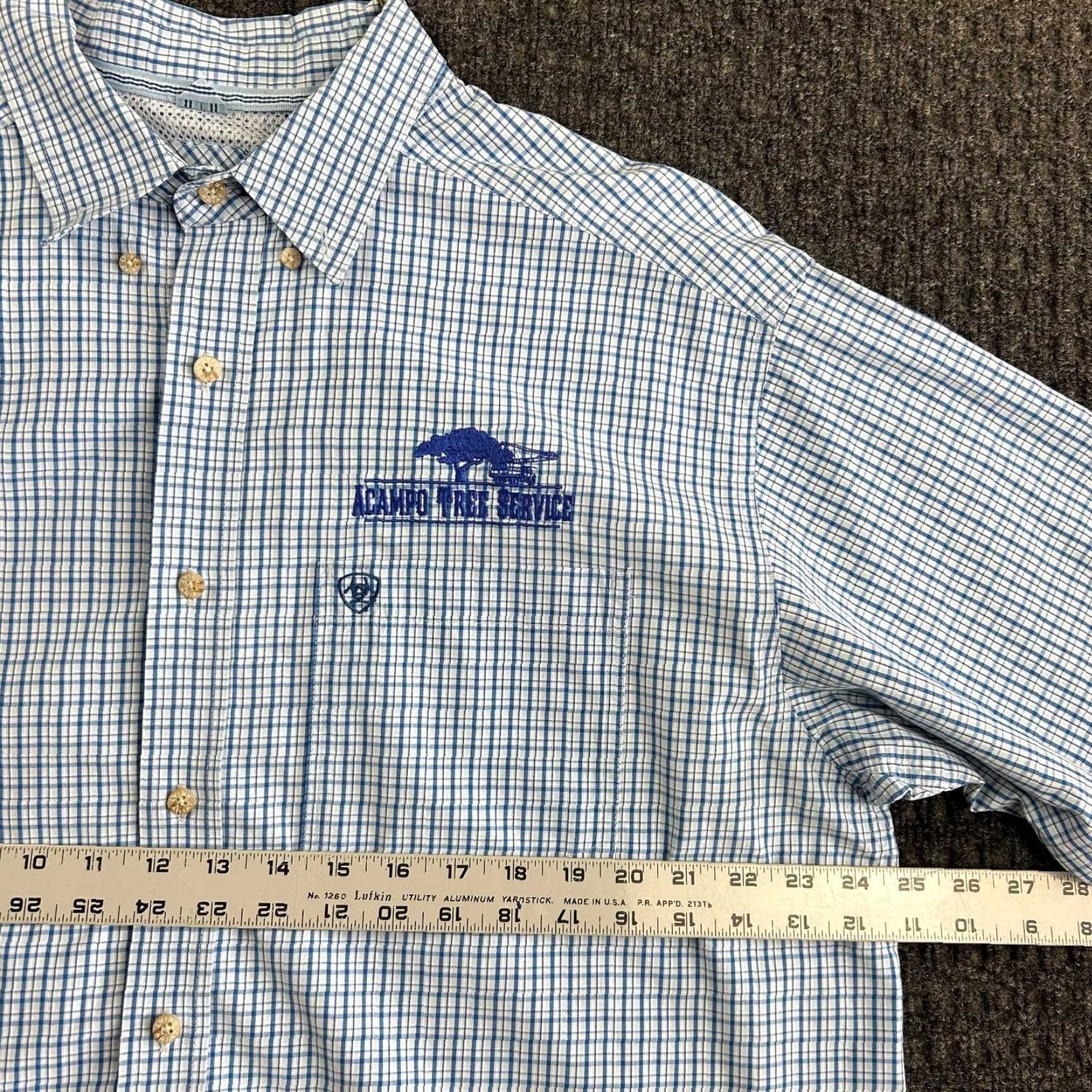 Ariat Ariat Pro Series XL Blue Plaid Long Sleeve Button-Up Shirt Workwear Cowboy Rodeo Mens Size US XL / EU 56 / 4 - 7 Thumbnail