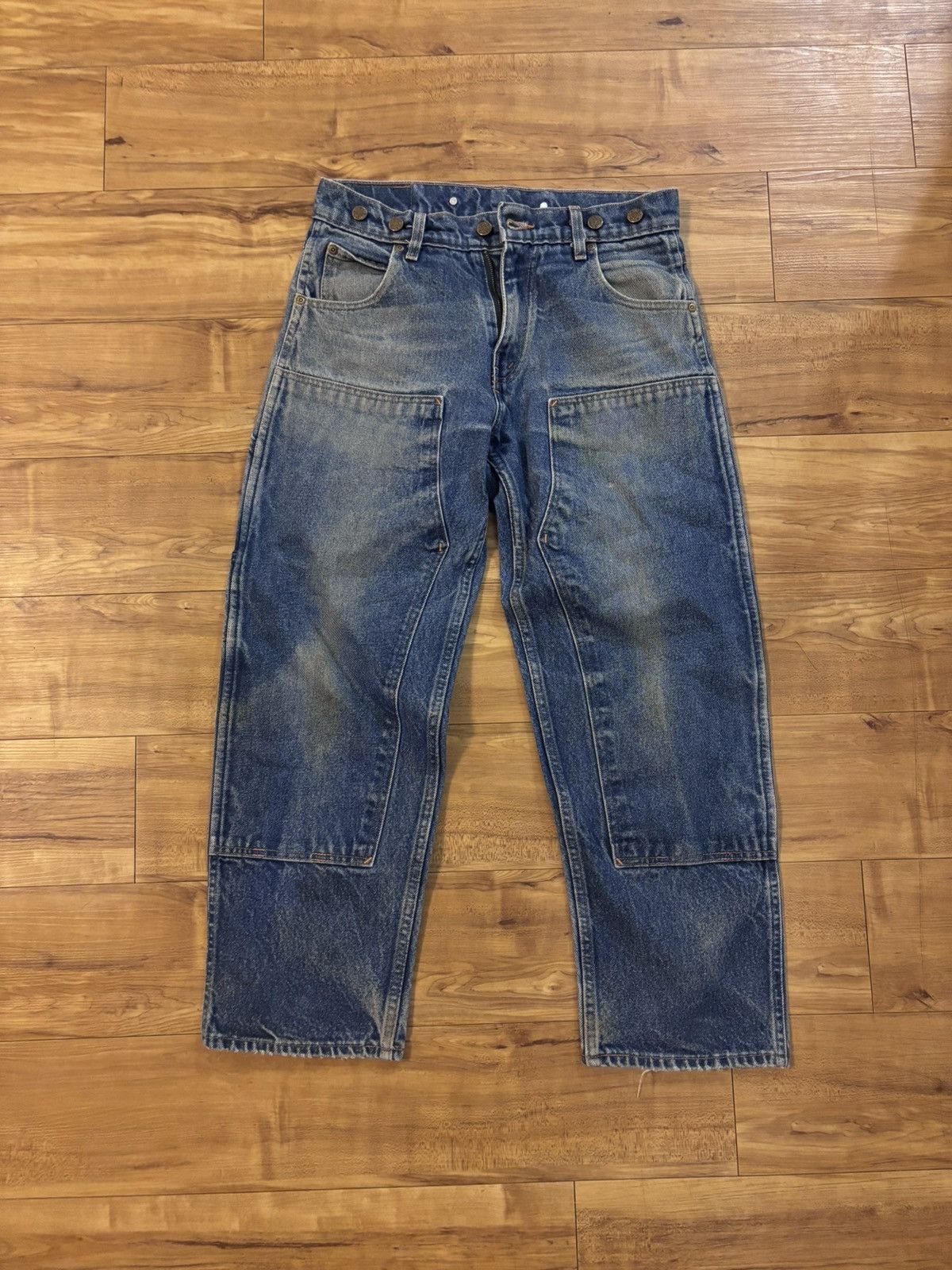 INSANE Vintage made in USA Prison Blues Double Knee Jeans
