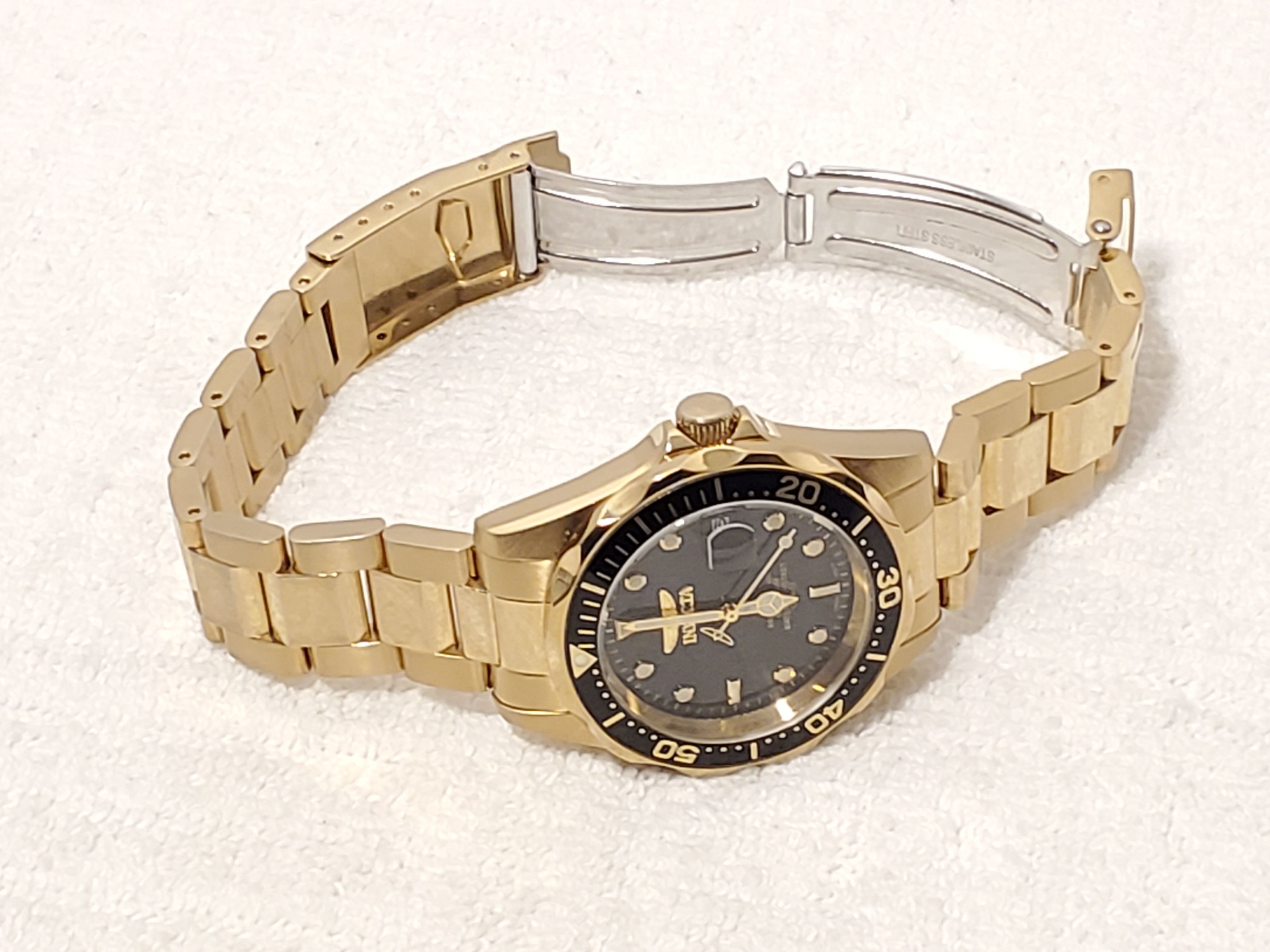 Invicta Invicta Men's Date Black Dial Watch S Steel WR 200 Meters Size 38 - 5 Thumbnail