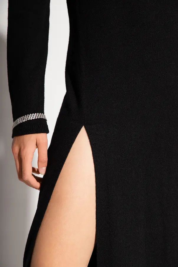 Saint Laurent Paris o1b1hav111124 Long Turtleneck Dress in Cashmere in Black Size XL / US 12-14 / IT 48-50 - 5 Thumbnail