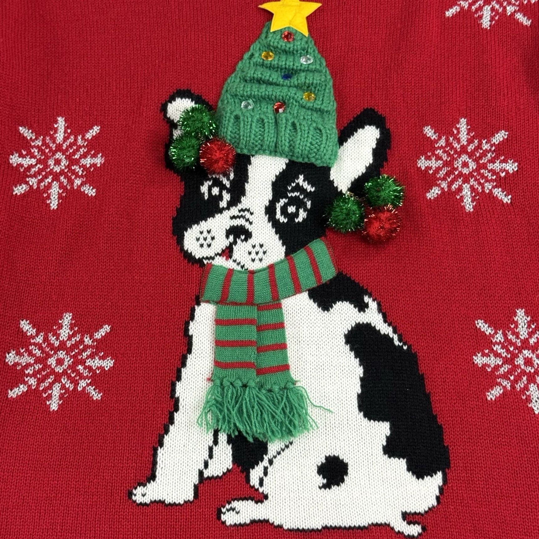 Vintage VINTAGE 33 Degrees Christmas Sweater, Womens Medium Holiday Ugly Sweater Red Pug Dog Size M / US 6-8 / IT 42-44 - 2 Thumbnail