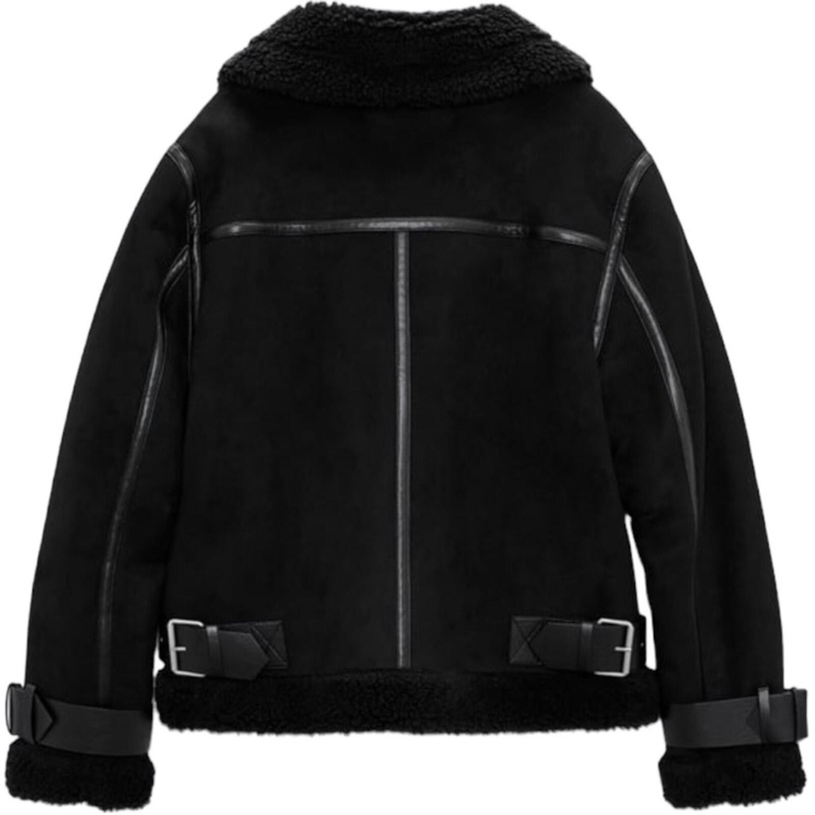 Zara Zara Double Asymmetrical Biker Jacket Fleece Jacket Size XL Size XL / US 12-14 / IT 48-50 - 10 Thumbnail