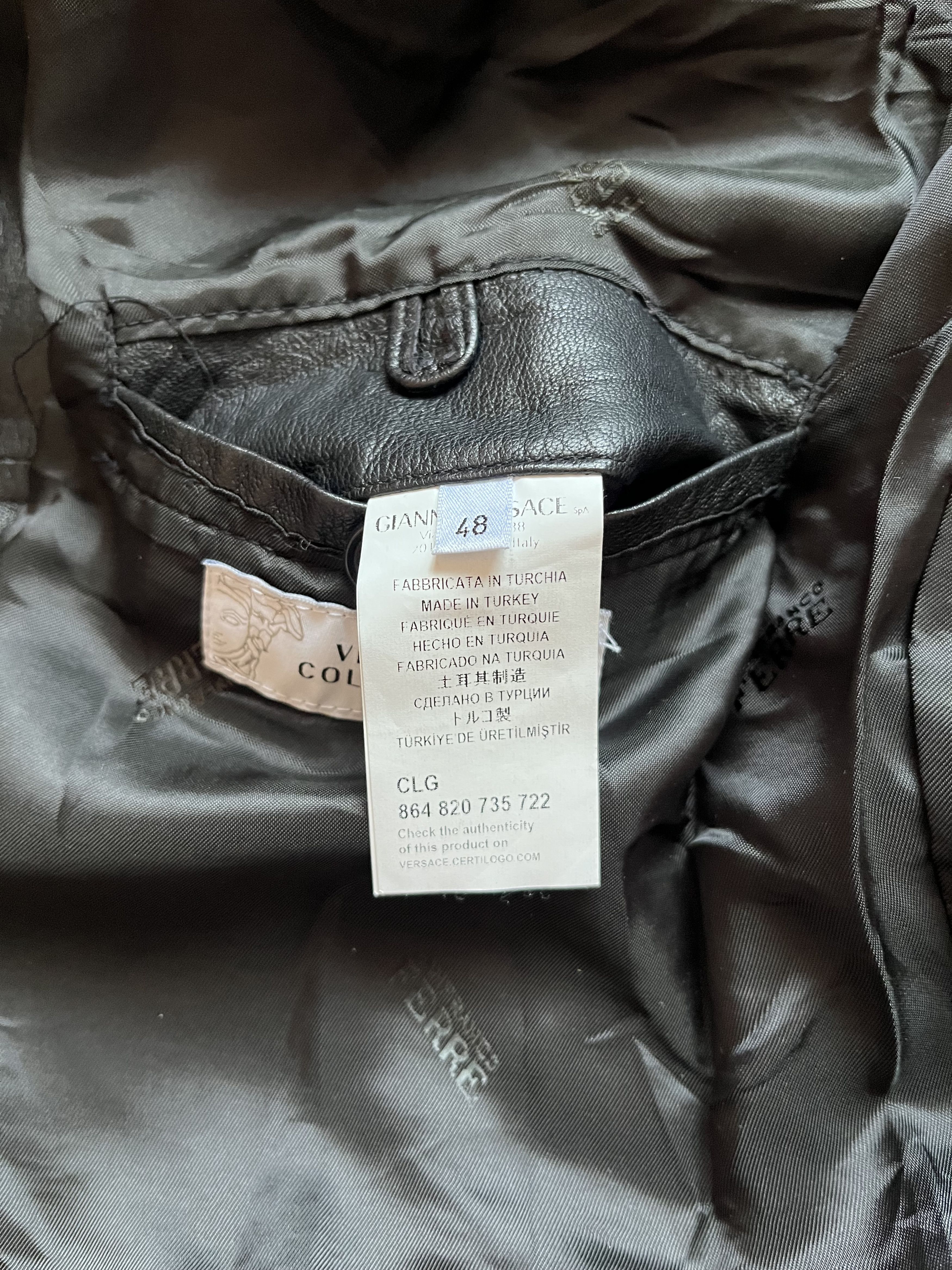 Versace Vintage Gianni Varsace Collection Metal Logo Leather Jacket Size US M / EU 48-50 / 2 - 7 Thumbnail