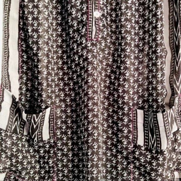 Free People Free People Top S Feather in Wind Embellished Sheer Printed Size S / US 4 / IT 40 - 6 Thumbnail