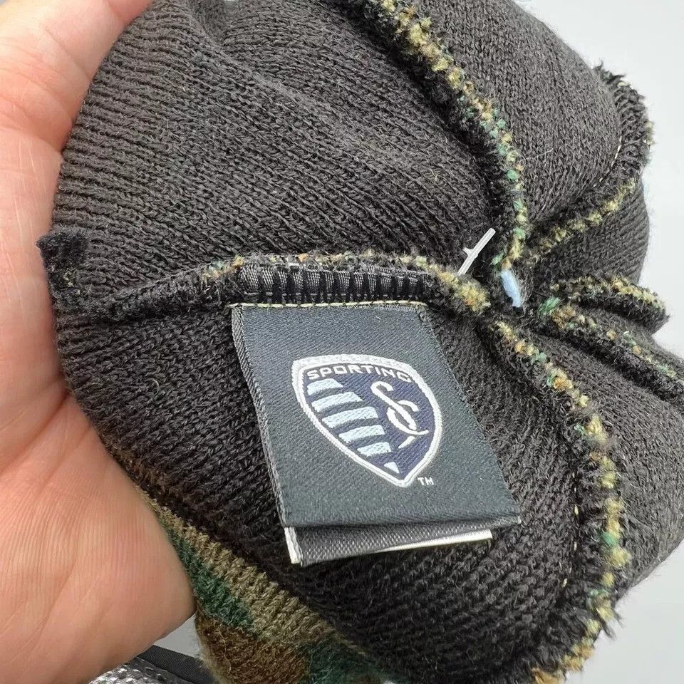 Adidas Sporting Kansas Hat Men Camouflage Adidas Beanie Pom Pom Cap Size ONE SIZE - 3 Thumbnail