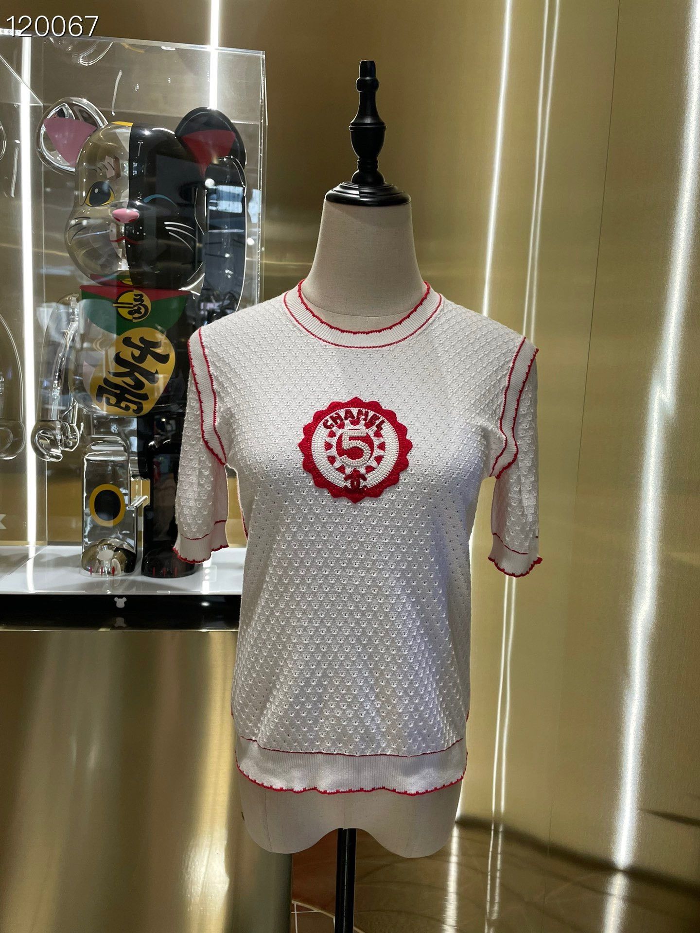 Chanel Chanel Cruise Red White Knit Top Size XS / US 0-2 / IT 36-38 - 1 Thumbnail