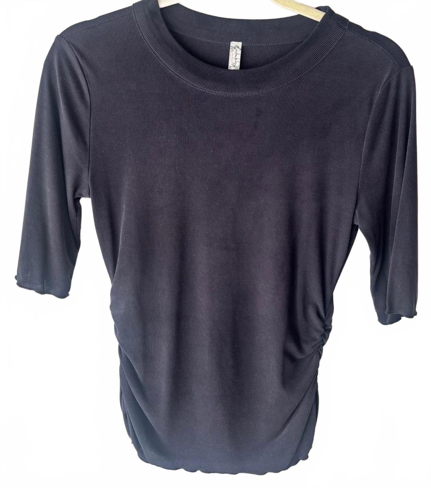 Free People Free People Black Short Sleeve Women's T-Shirt Size M / US 6-8 / IT 42-44 - 2 Thumbnail