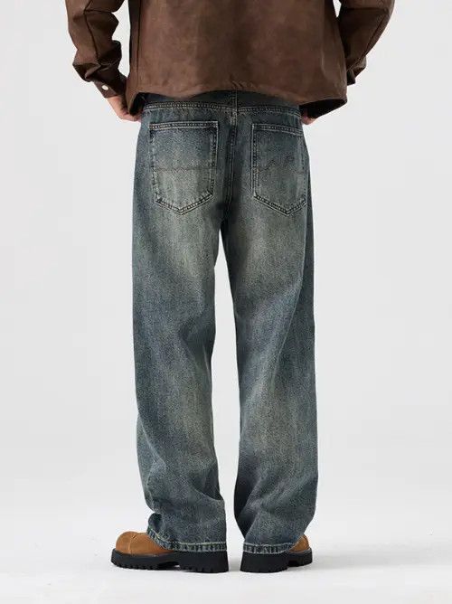 VIBE Washed distressed vintage loose wide-leg jeans Size US 32 / EU 48 - 3 Thumbnail