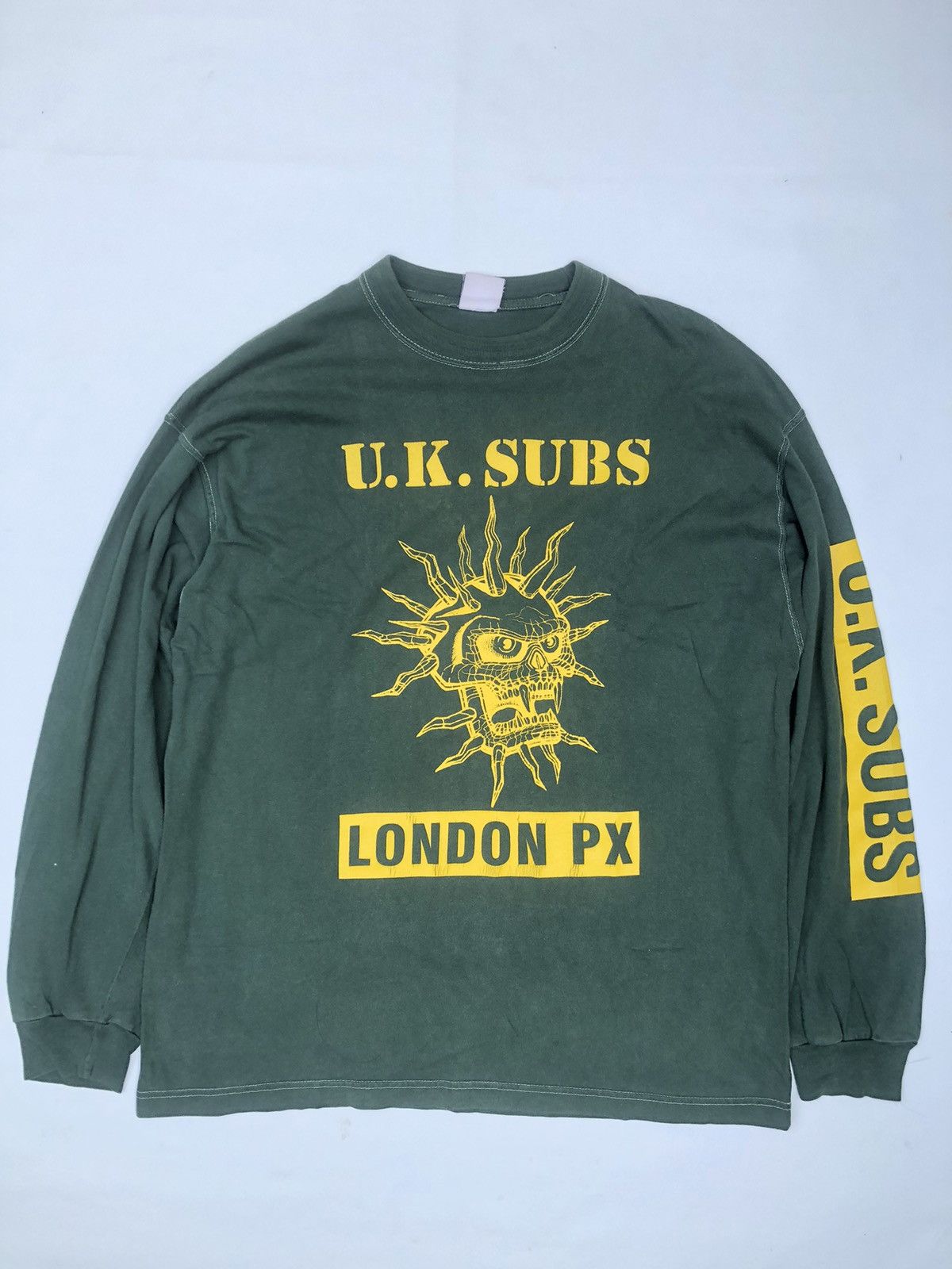 image of Vintage Uk Subs Band Tees London Px in Green, Men's (Size XL)
