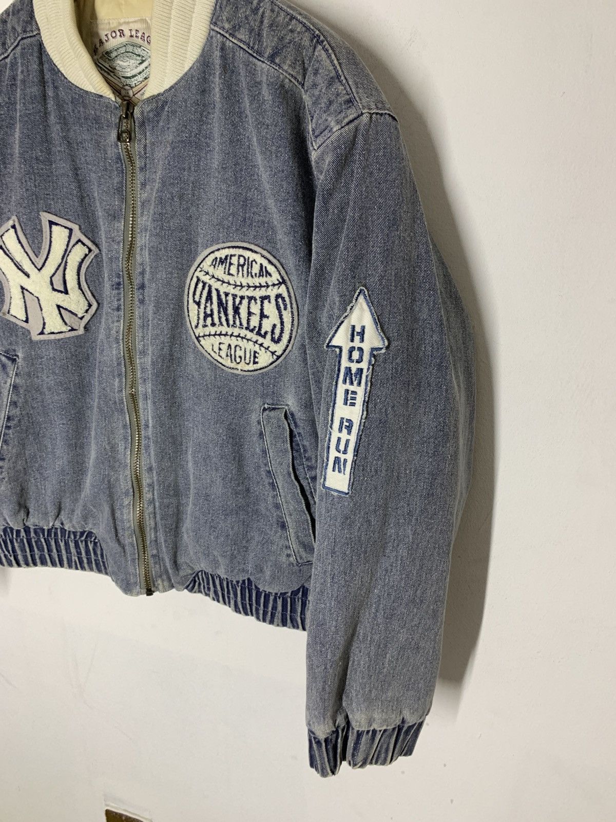 MLB Vintage MLB NY Yankees Denim Bomber Jacket Size US L / EU 52-54 / 3 - 4 Thumbnail