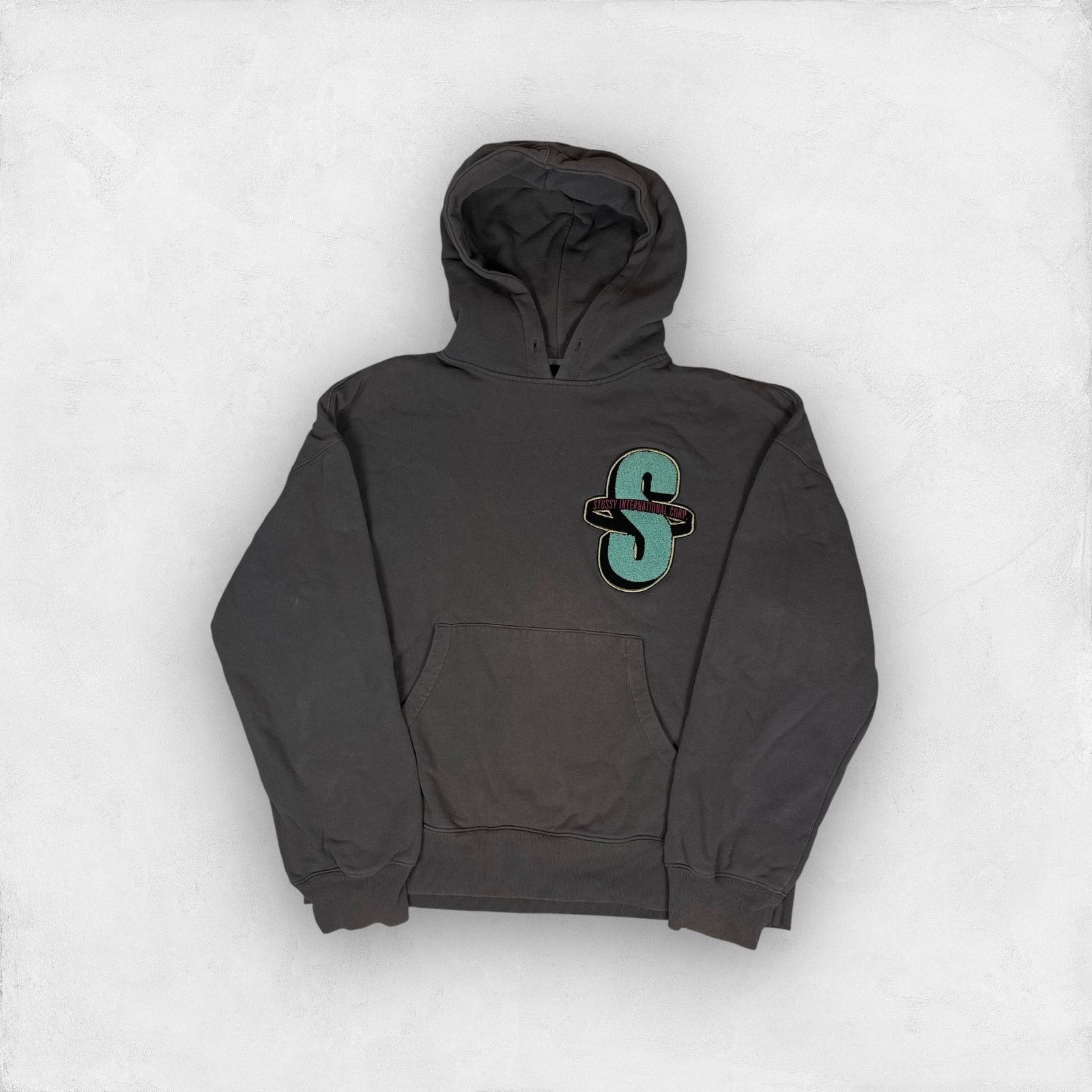 Stussy Stussy Men's Gray Cotton Long Sleeve Pullover Hoodie Small Size US S / EU 44-46 / 1 - 1 Thumbnail