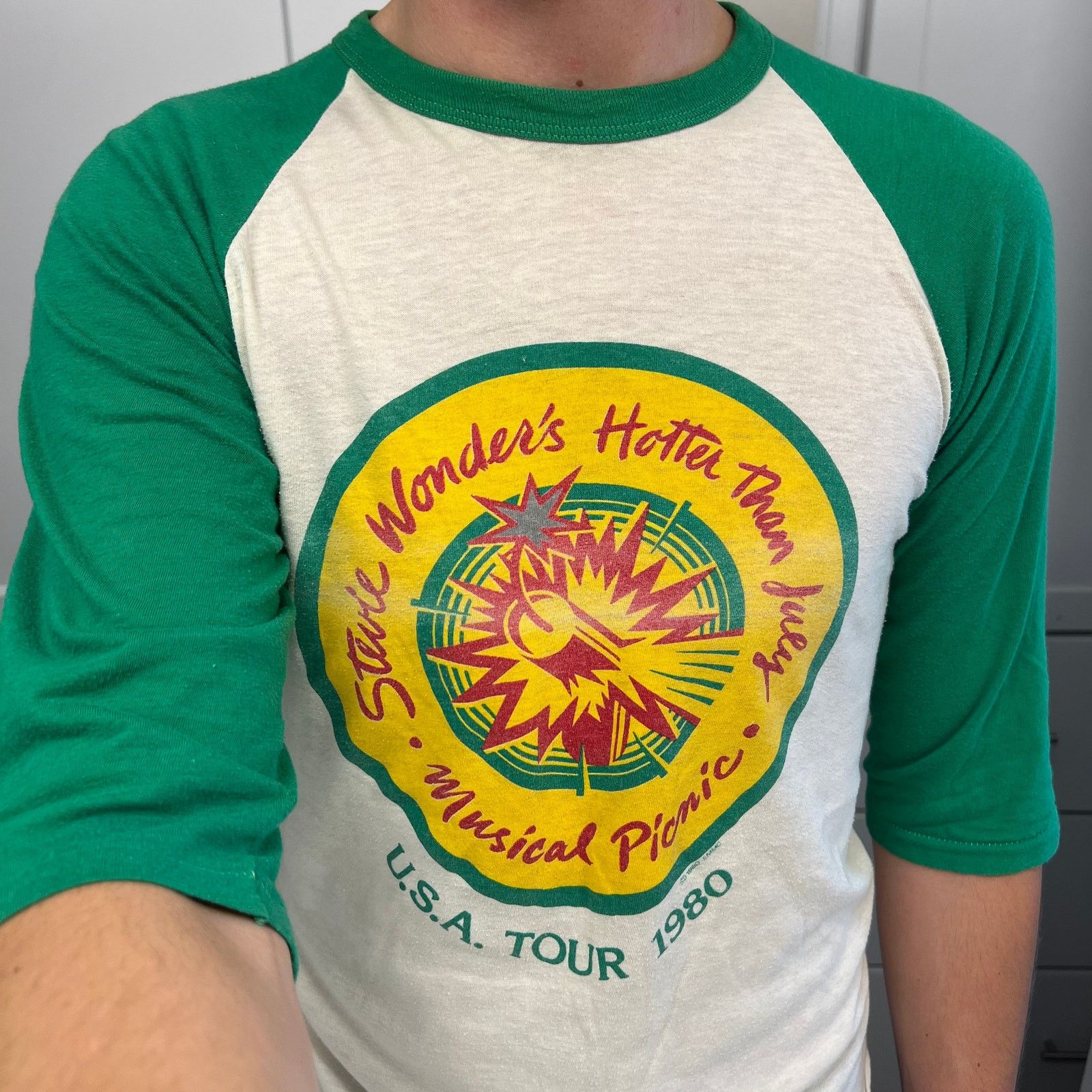Vintage Vintage 1980 Stevie Wonder Hotter Than July Tour Tee Size M Size US M / EU 48-50 / 2 - 2 Thumbnail