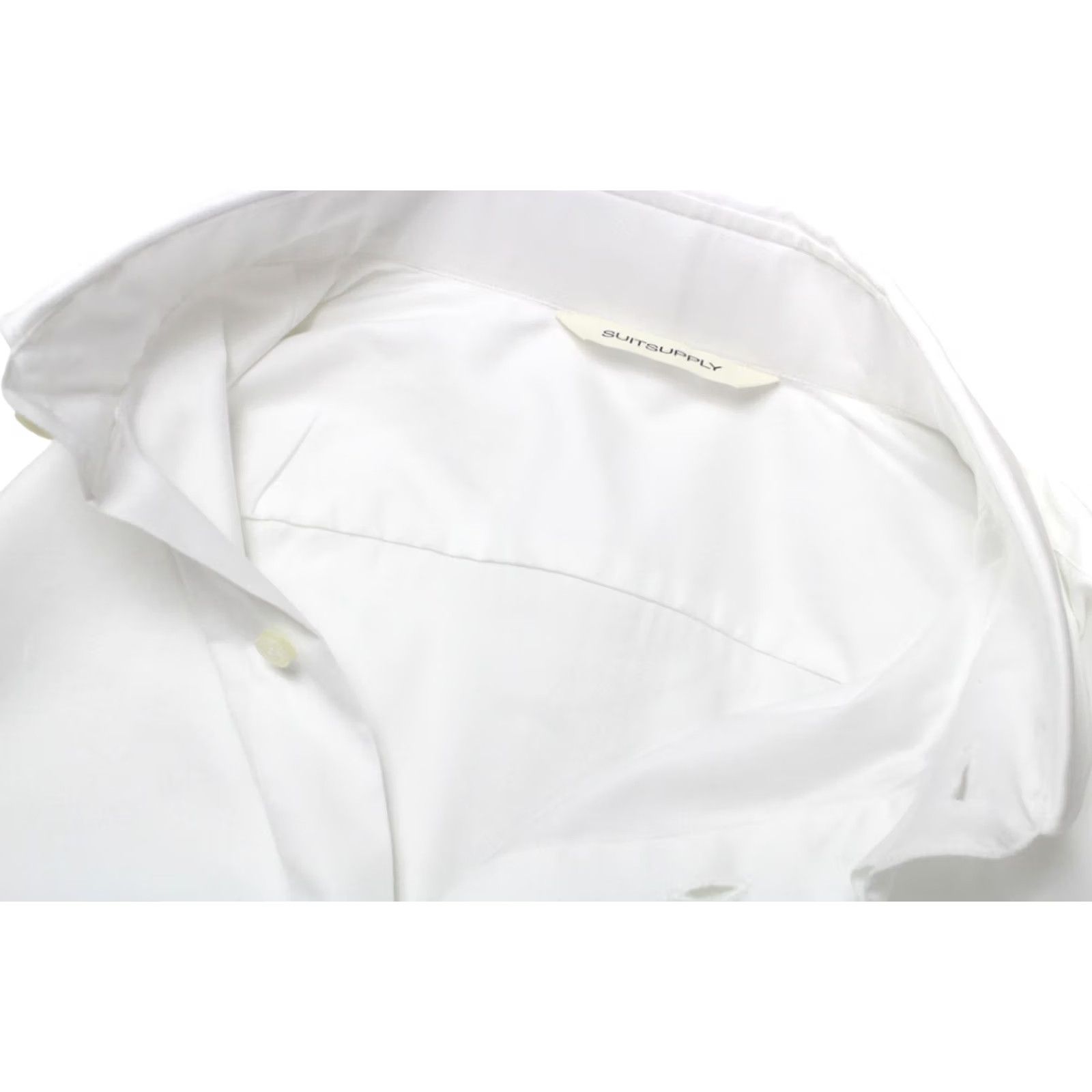 Suitsupply SUITSUPPLY Shirt LARGE White Slim Formal Peter Pan Collar Men's Size 42R - 4 Thumbnail