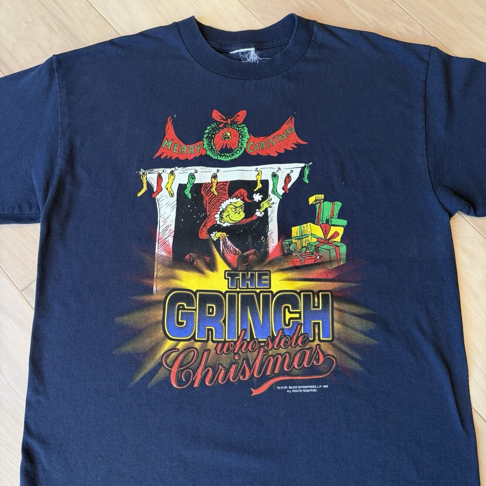 Vintage The Grinch Who Stole Christmas Vintage Shirt XL Navy 90s Size US XL / EU 56 / 4 - 3 Thumbnail