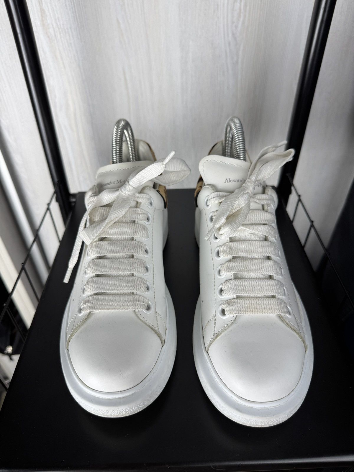 Alexander McQueen Alexander McQueen Oversized Leather Sneakers Leopard Back Size US 8.5 / IT 38.5 - 6 Thumbnail
