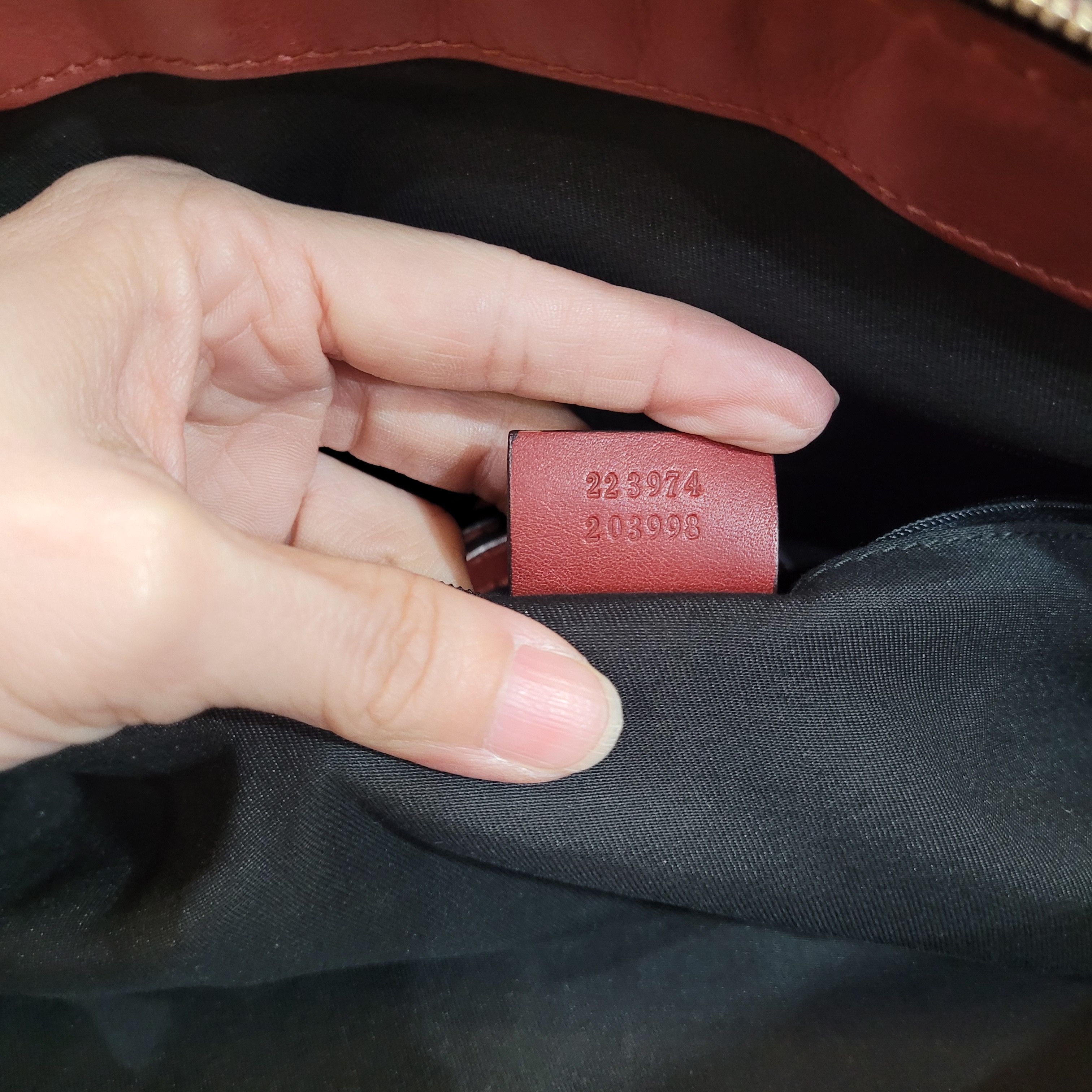 Gucci Gucci Beige/ Red GG Canvas Leather Medium Sukey Bag Size ONE SIZE - 7 Thumbnail