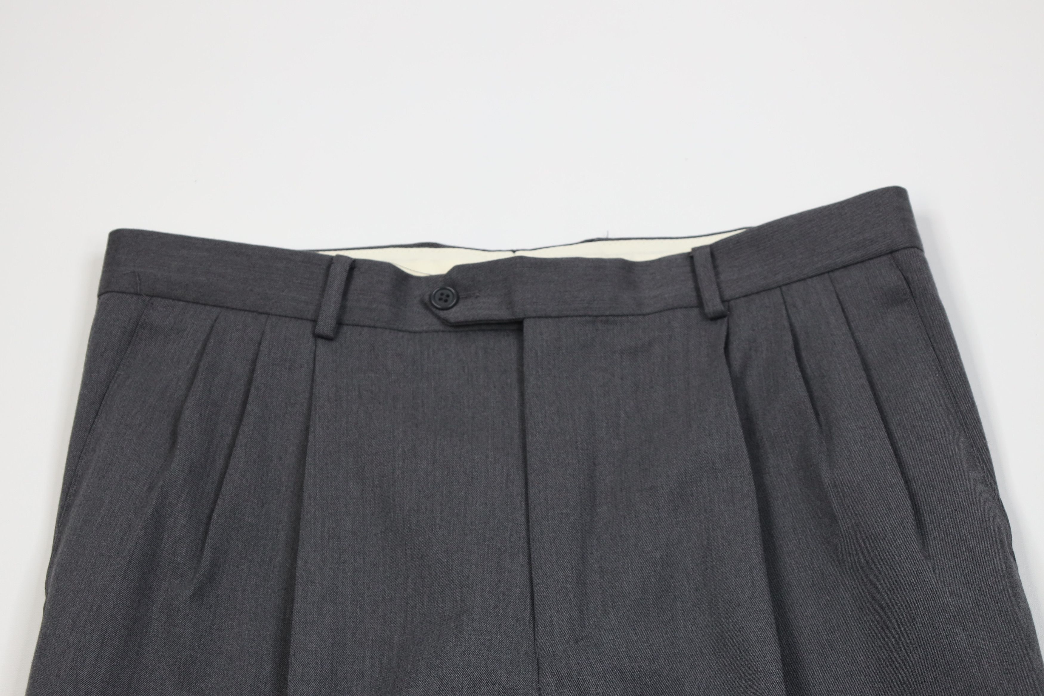 Vintage Vintage 90s Streetwear Wool Knit Wide Leg Chino Pants Gray Size US 34 / EU 50 - 2 Thumbnail