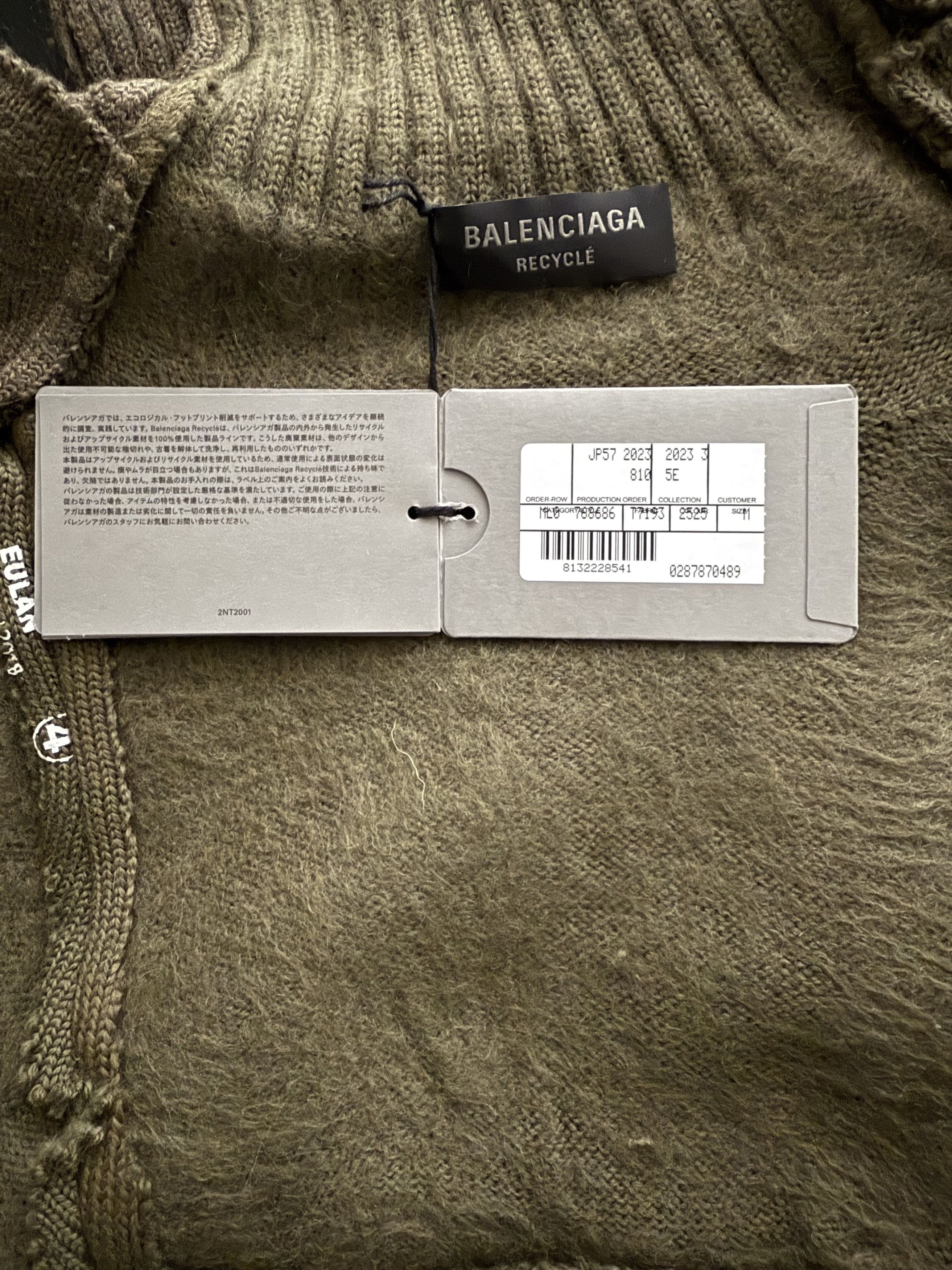 Balenciaga Upcycled Socks Wool-Blend Turtleneck Sweater Size US M / EU 48-50 / 2 - 15 Thumbnail