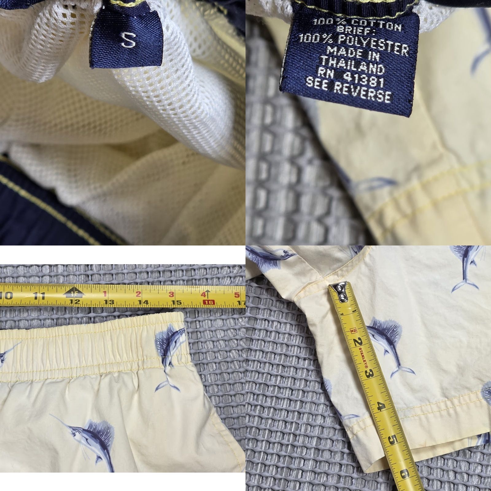 Vintage VINTAGE Polo Sport Shirt Shorts S Yellow 90s Shark Swordfish Print Trunks Mens Size US S / EU 44-46 / 1 - 8 Thumbnail