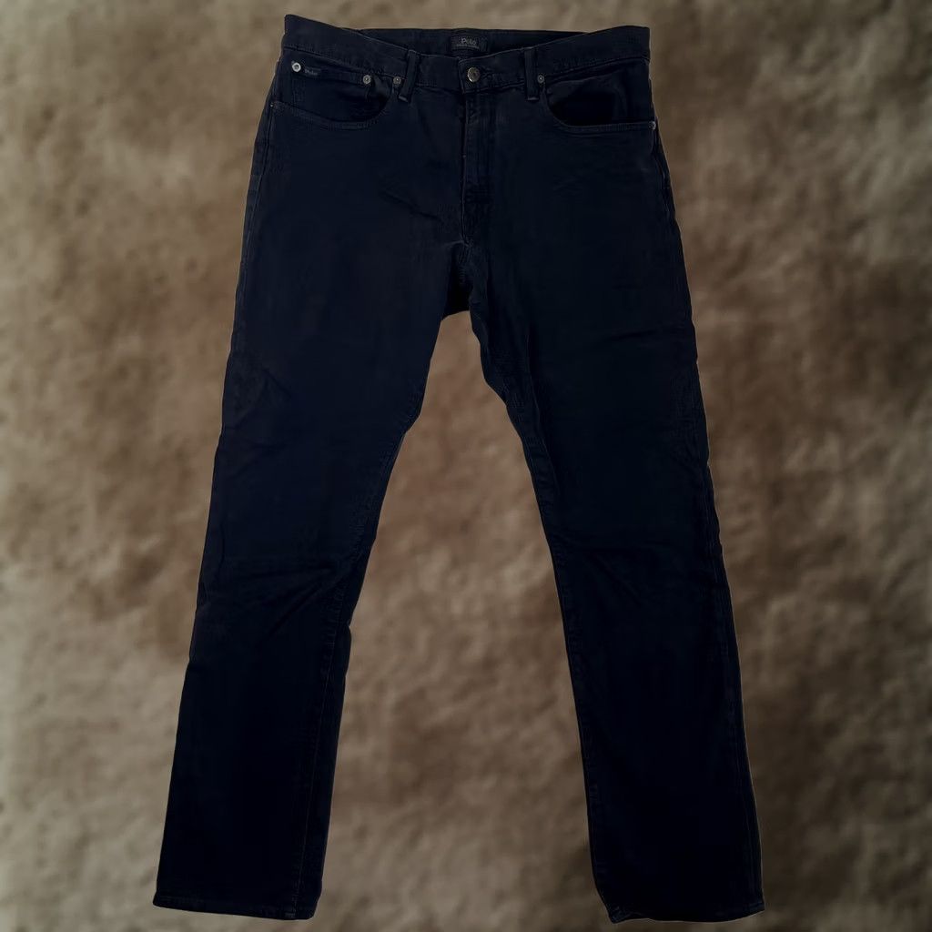 Polo Ralph Lauren Polo Ralph Lauren Hampton Relaxed Straight Jeans Mens 36x34 Charcoal Wash Denim with Stretch 5-Pocket Logo Size US M / EU 48-50 / 2 - 1 Thumbnail