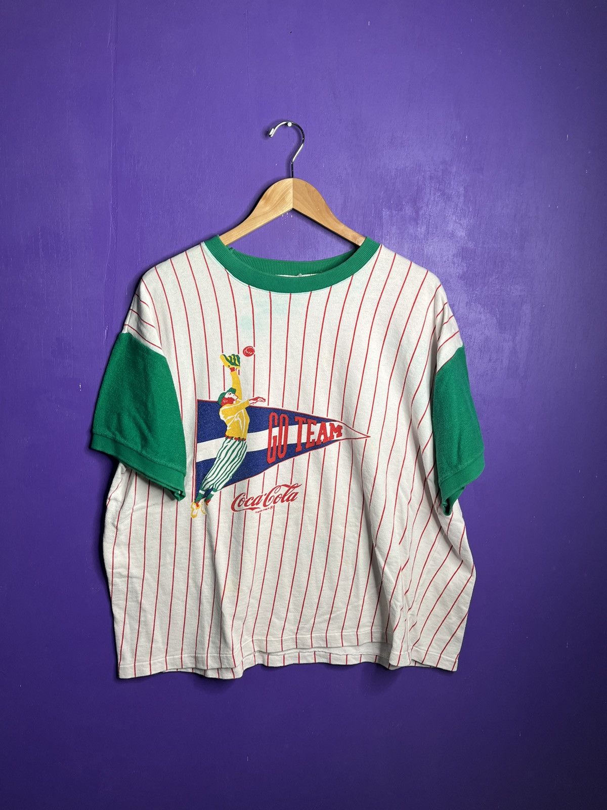 Coca Cola × Vintage Vintage 70s/80s Coca-Cola baseball pinstripe shirt Size US L / EU 52-54 / 3 - 1 Thumbnail